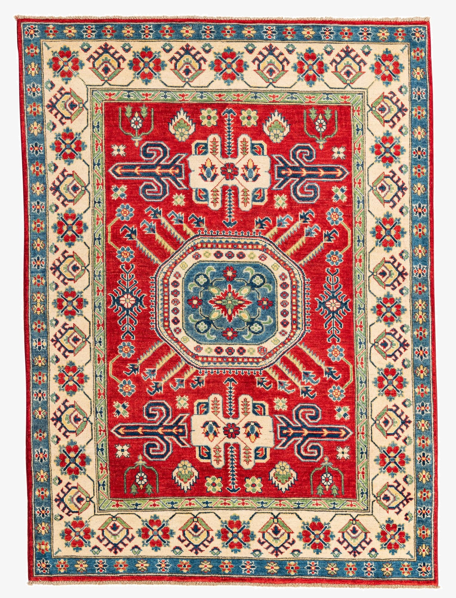  5' x 6' 9  Hand Knotted Kazak Rug