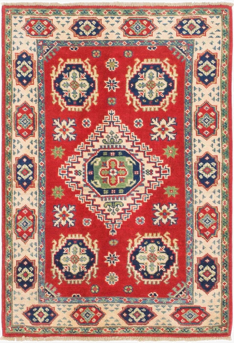  2' 8 x 4'  Hand Knotted Kazak Rug
