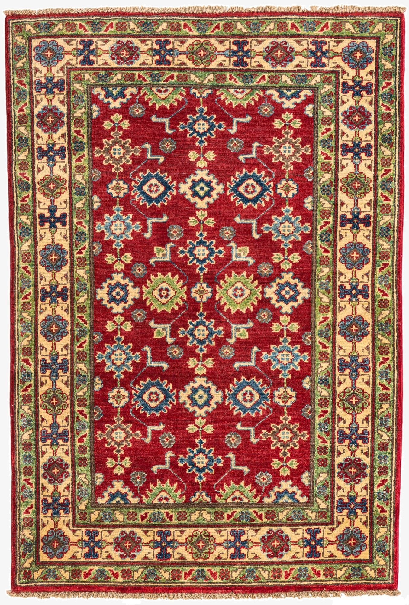  3' 2 x 4' 8  Hand Knotted Kazak Rug