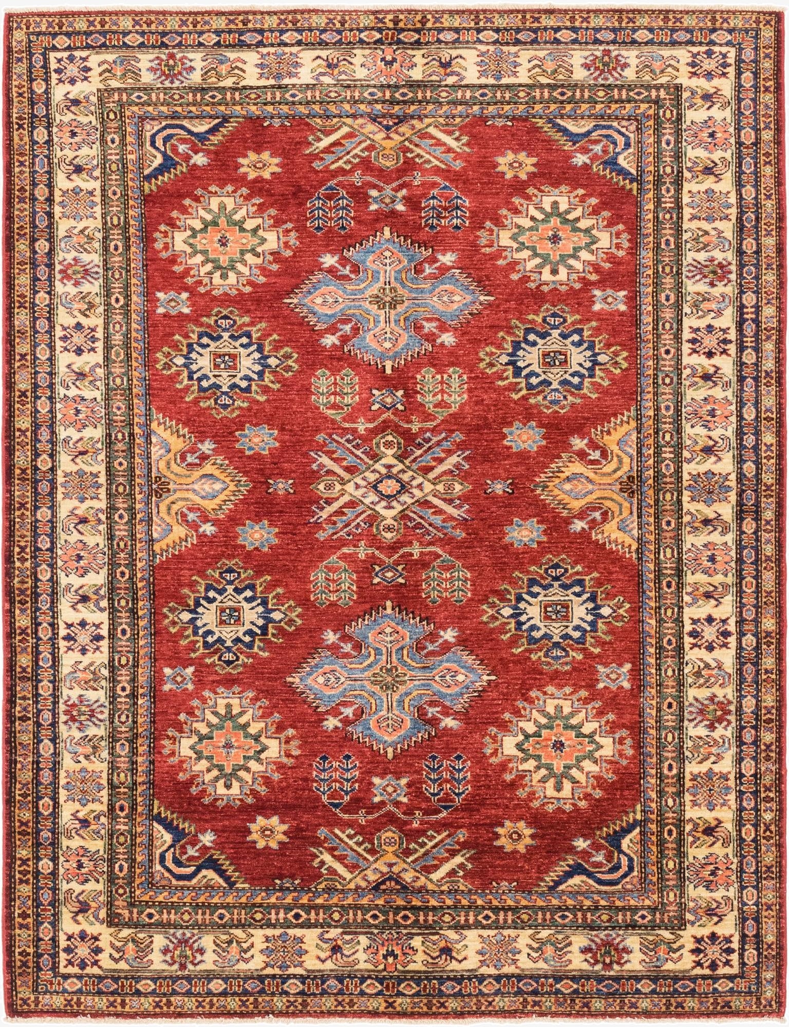  5' x 6' 6  Hand Knotted Kazak Oriental Rug