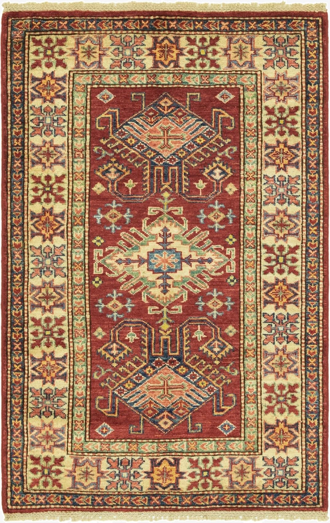  2' 8 x 4' 1  Hand Knotted Kazak Oriental Rug