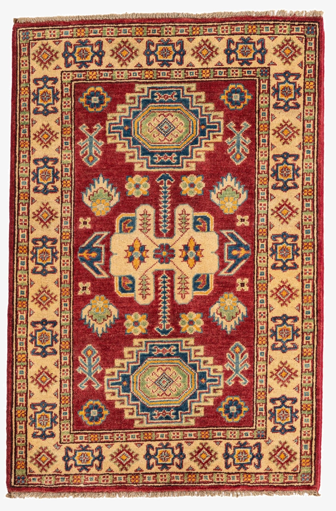  2' 8 x 4'  Hand Knotted Kazak Rug