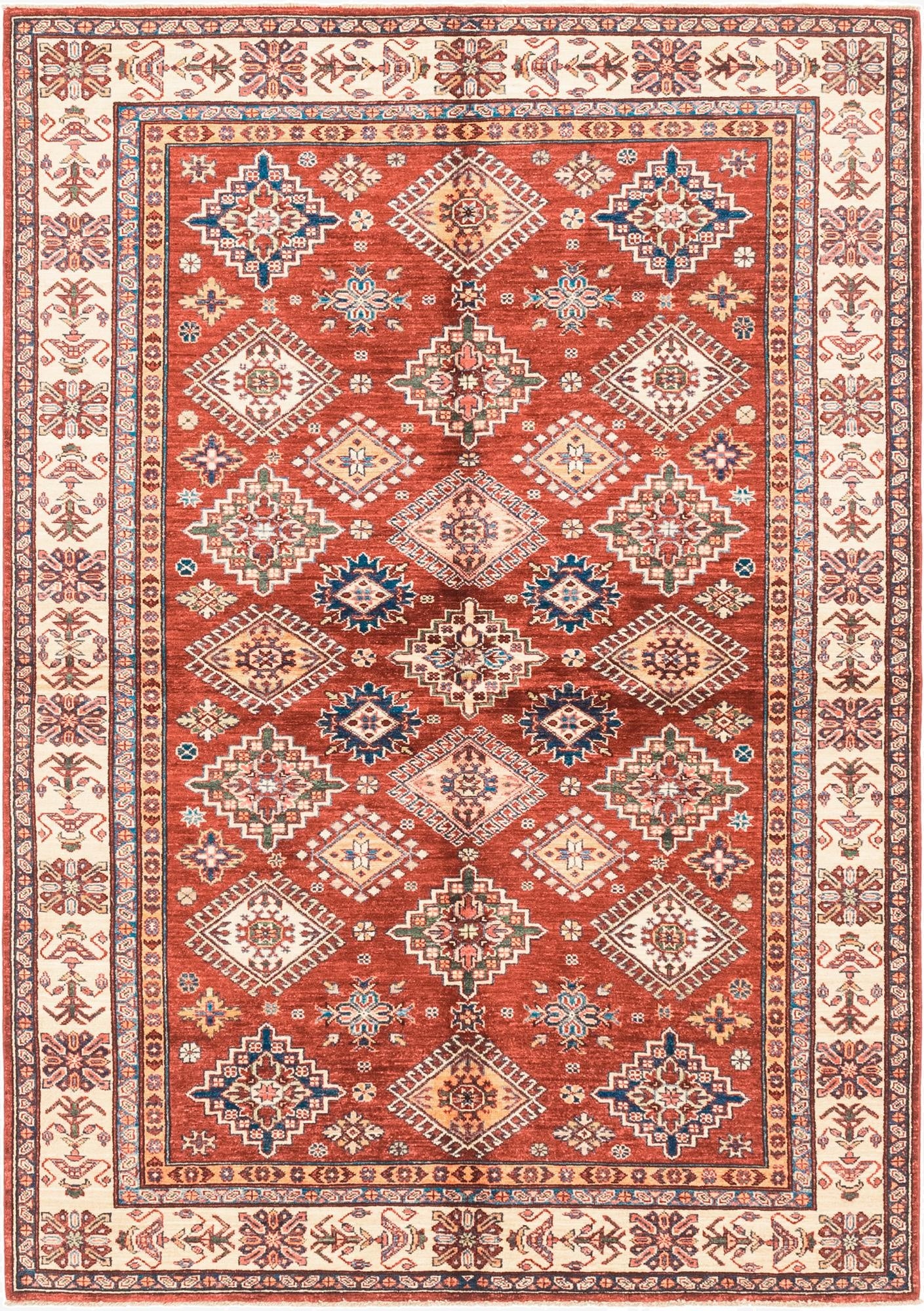  5' 7 x 8'  Hand Knotted Kazak Oriental Rug