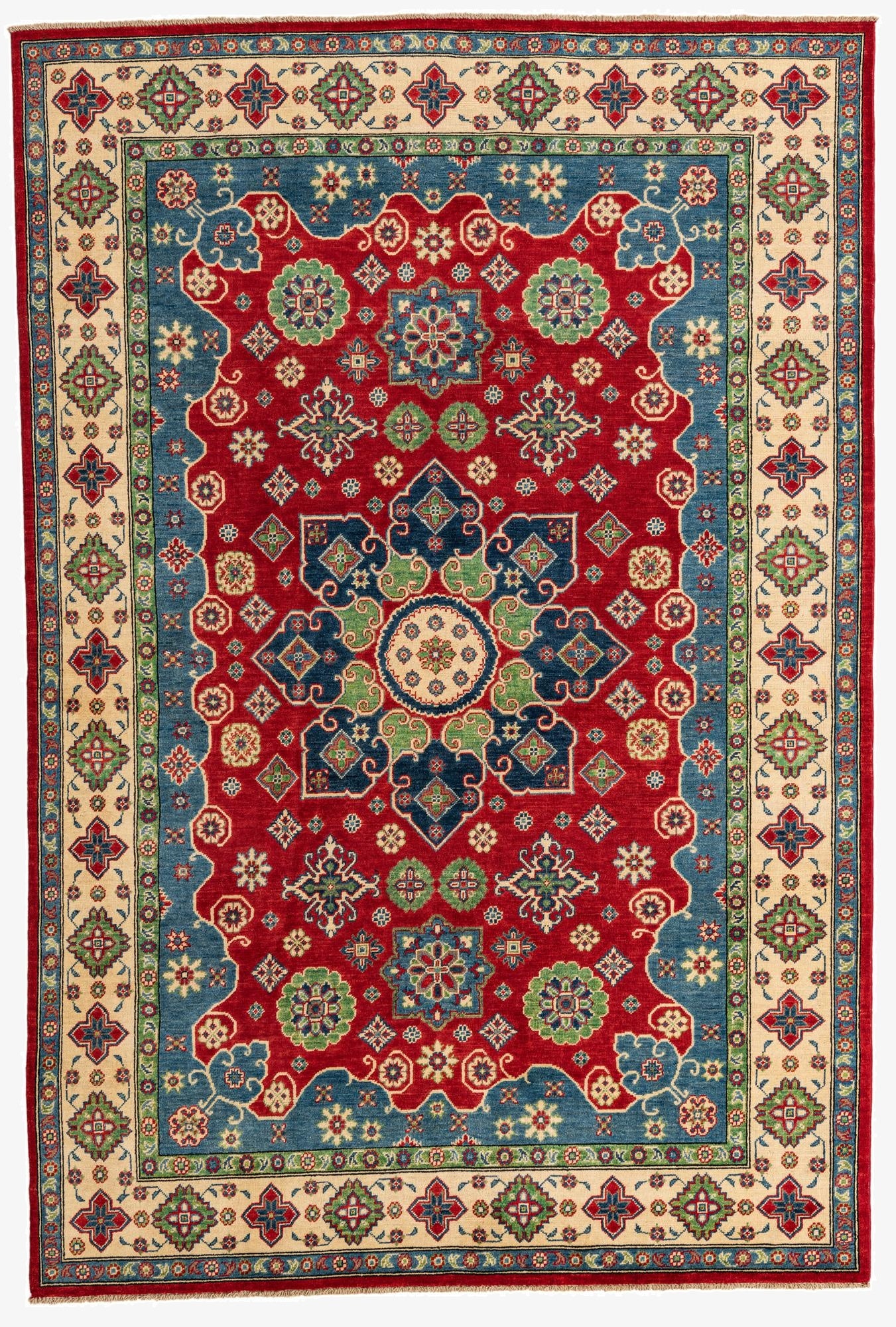  6' 7 x 10'  Hand Knotted Kazak Rug