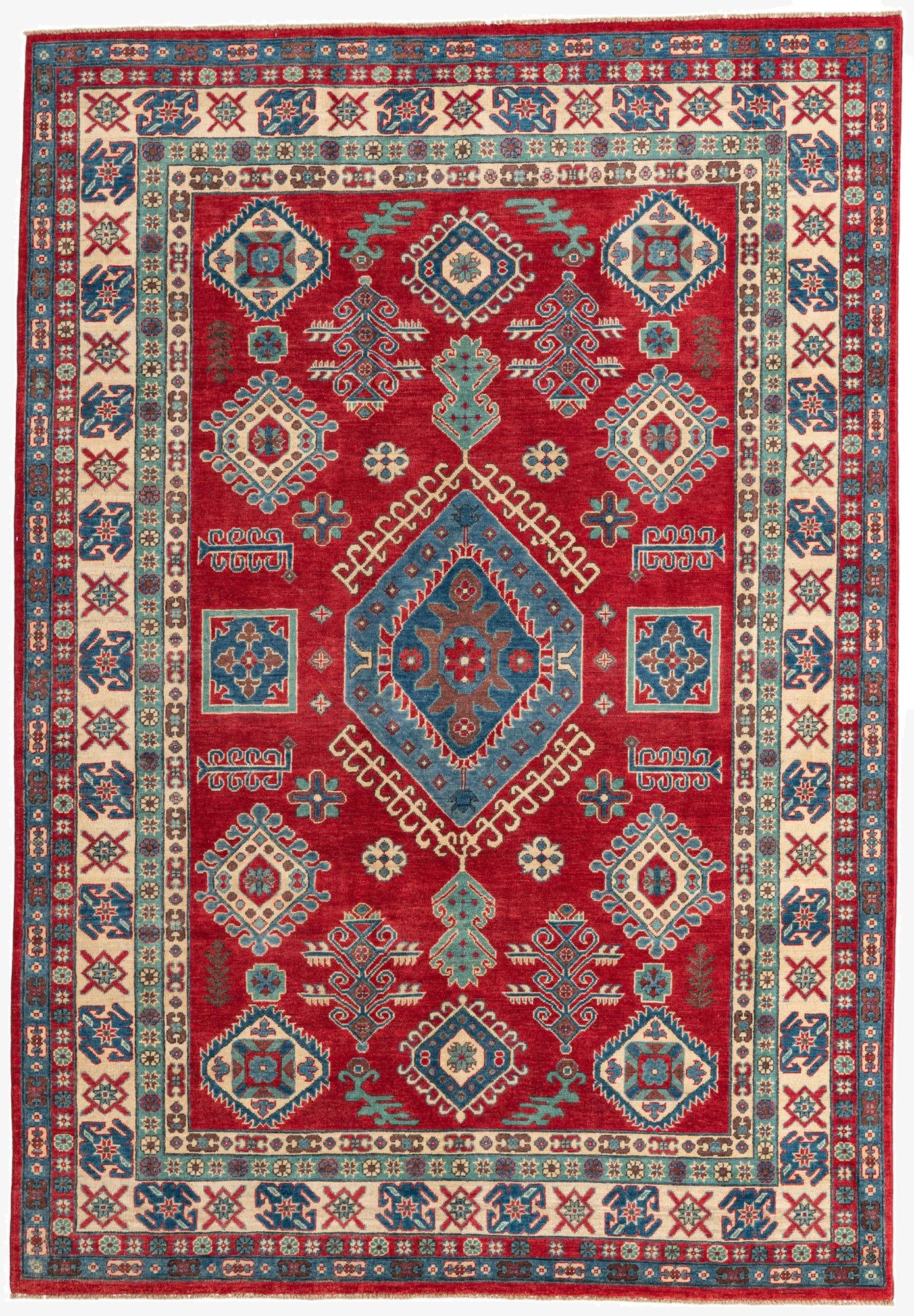  6' 10 x 9' 9  Hand Knotted Kazak Rug