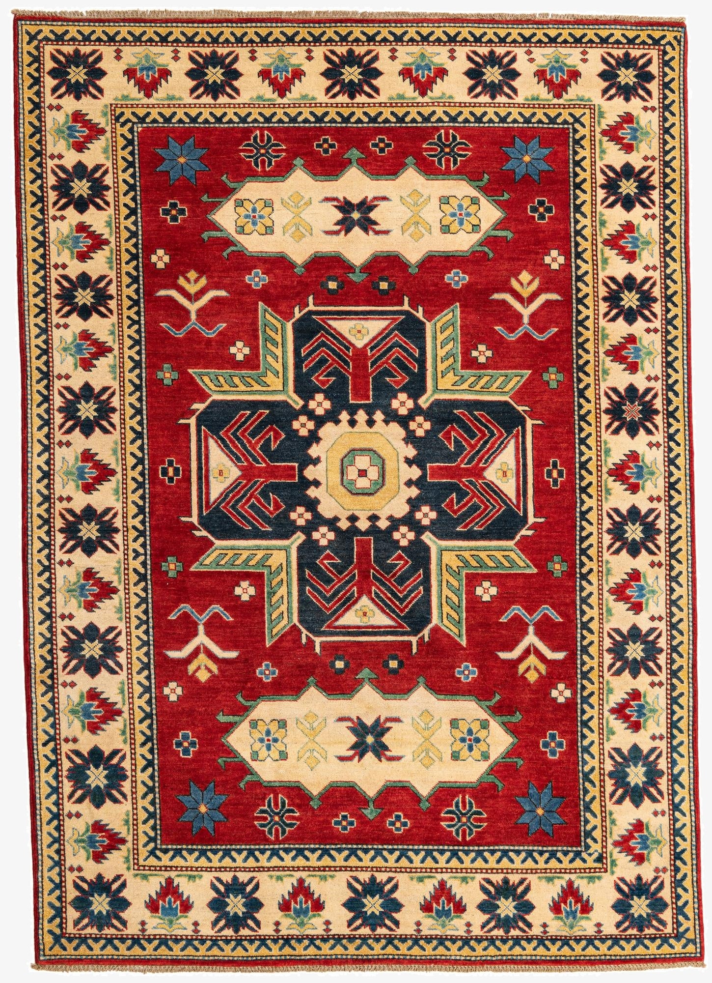  6' x 8' 7  Hand Knotted Kazak Rug