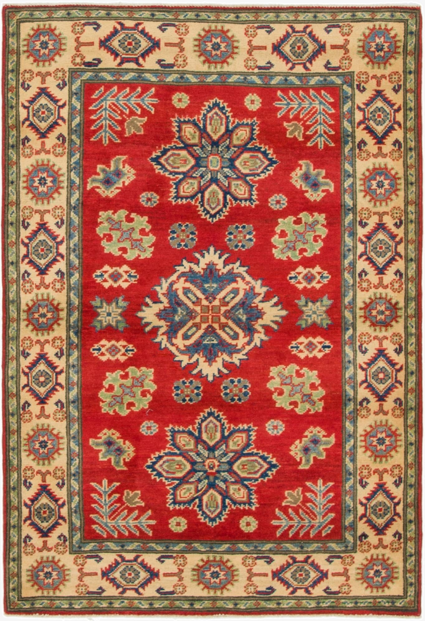  3' 3 x 5'  Hand Knotted Kazak Rug