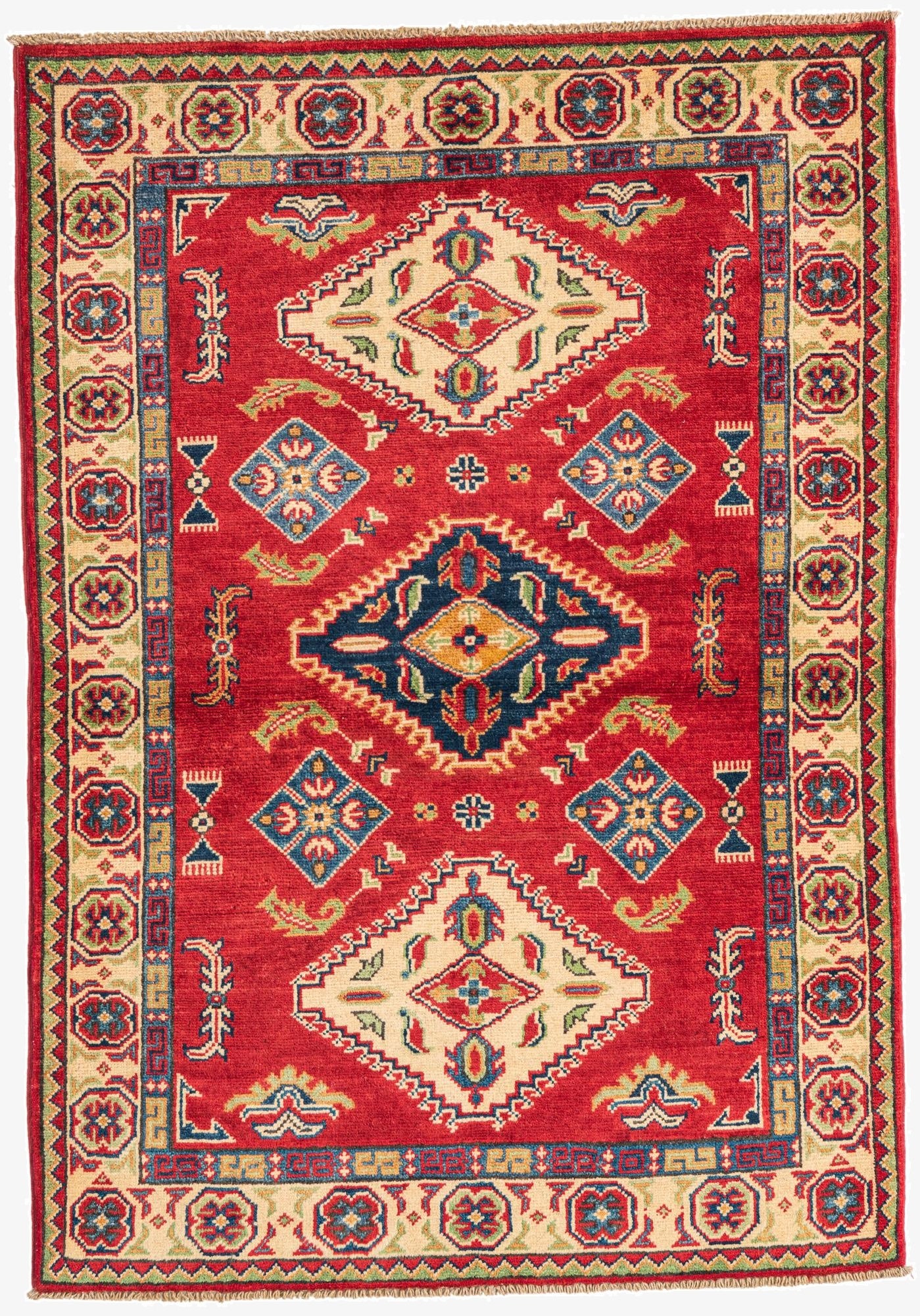  3' 4 x 4' 9  Hand Knotted Kazak Rug