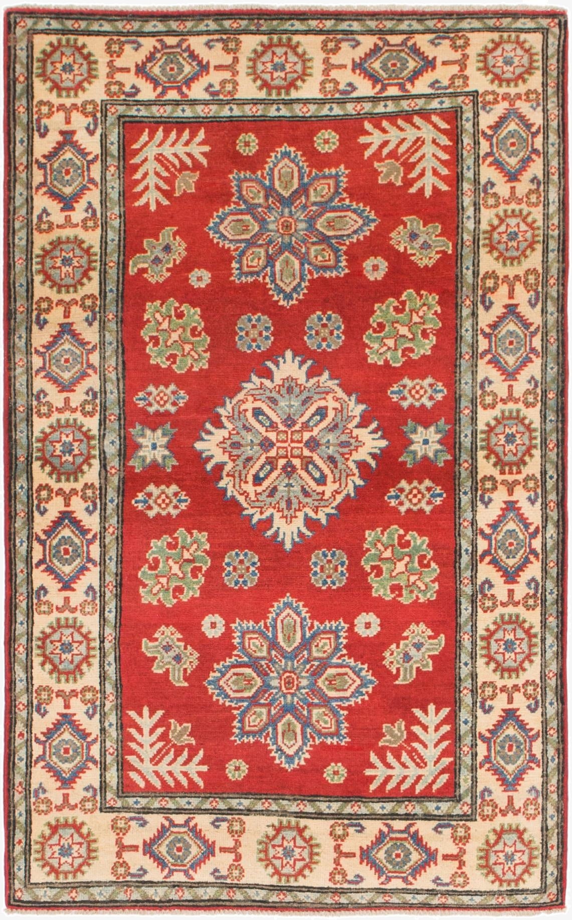  3' 3 x 5' 5  Hand Knotted Kazak Rug