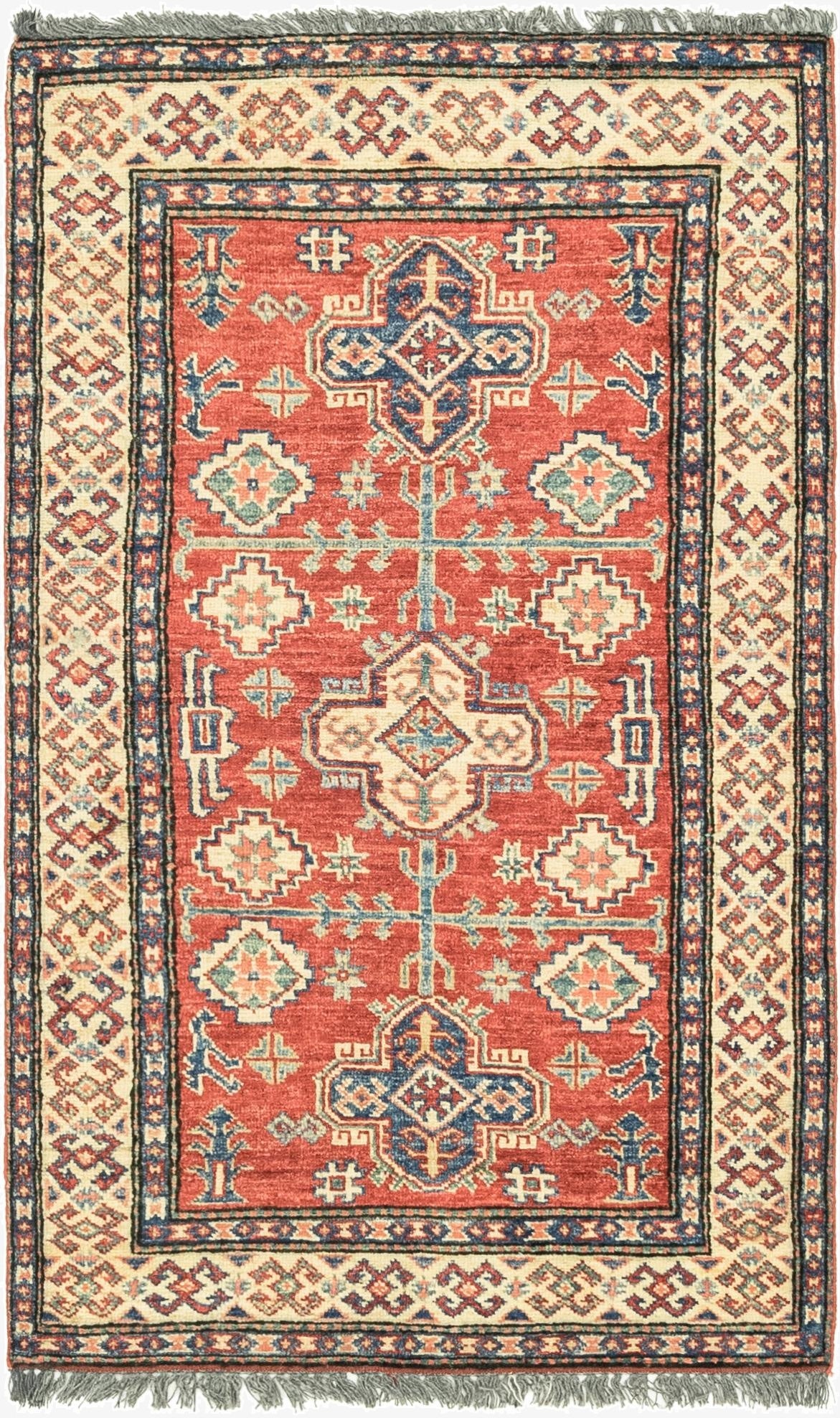  2' 8 x 4' 6  Hand Knotted Kazak Oriental Rug