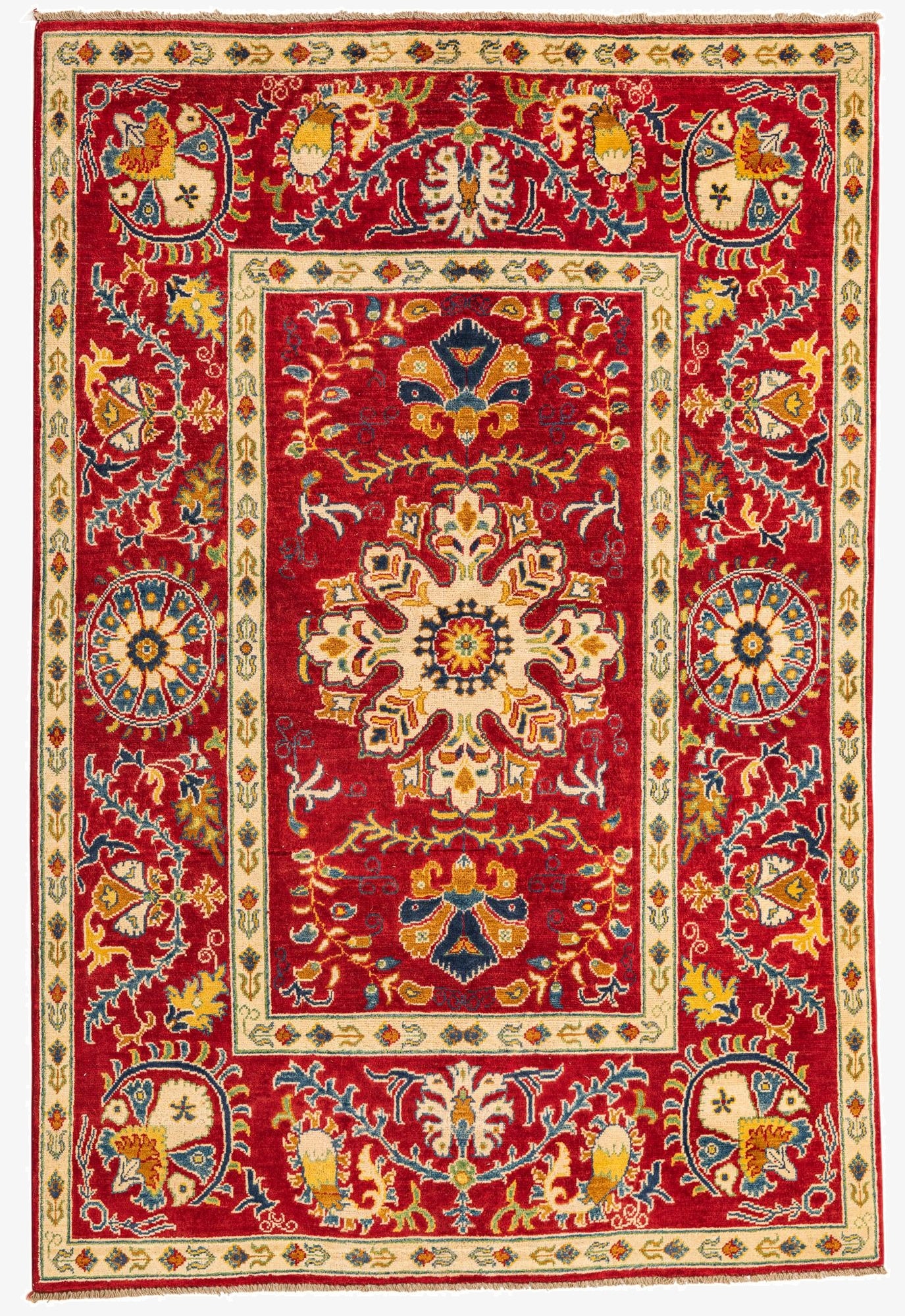  5' x 7' 5  Hand Knotted Kazak Rug