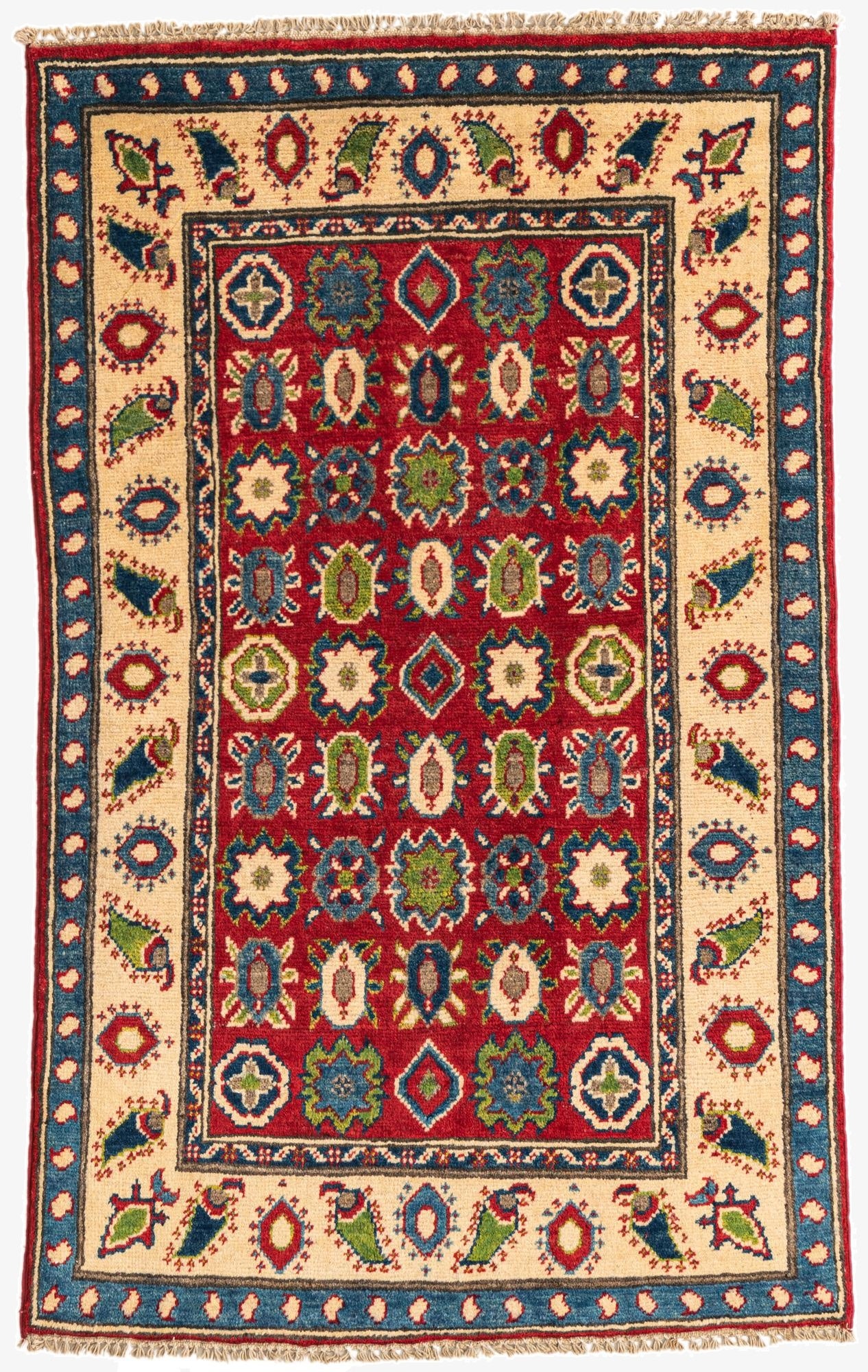  2' 6 x 4' 2  Hand Knotted Kazak Rug