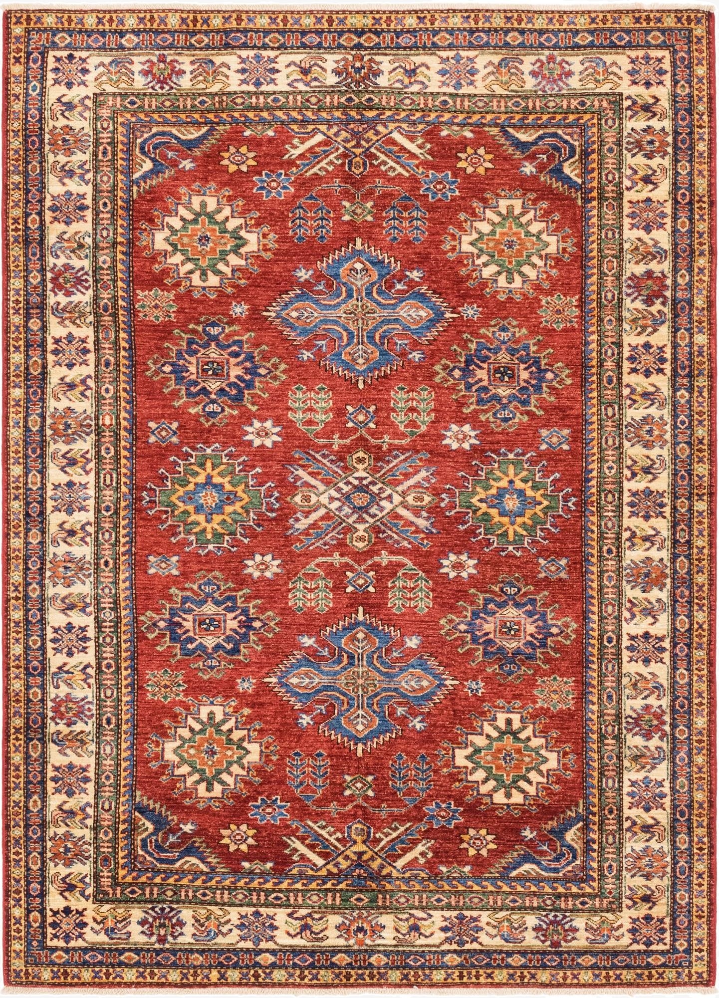  4' 10 x 6' 8  Hand Knotted Kazak Oriental Rug