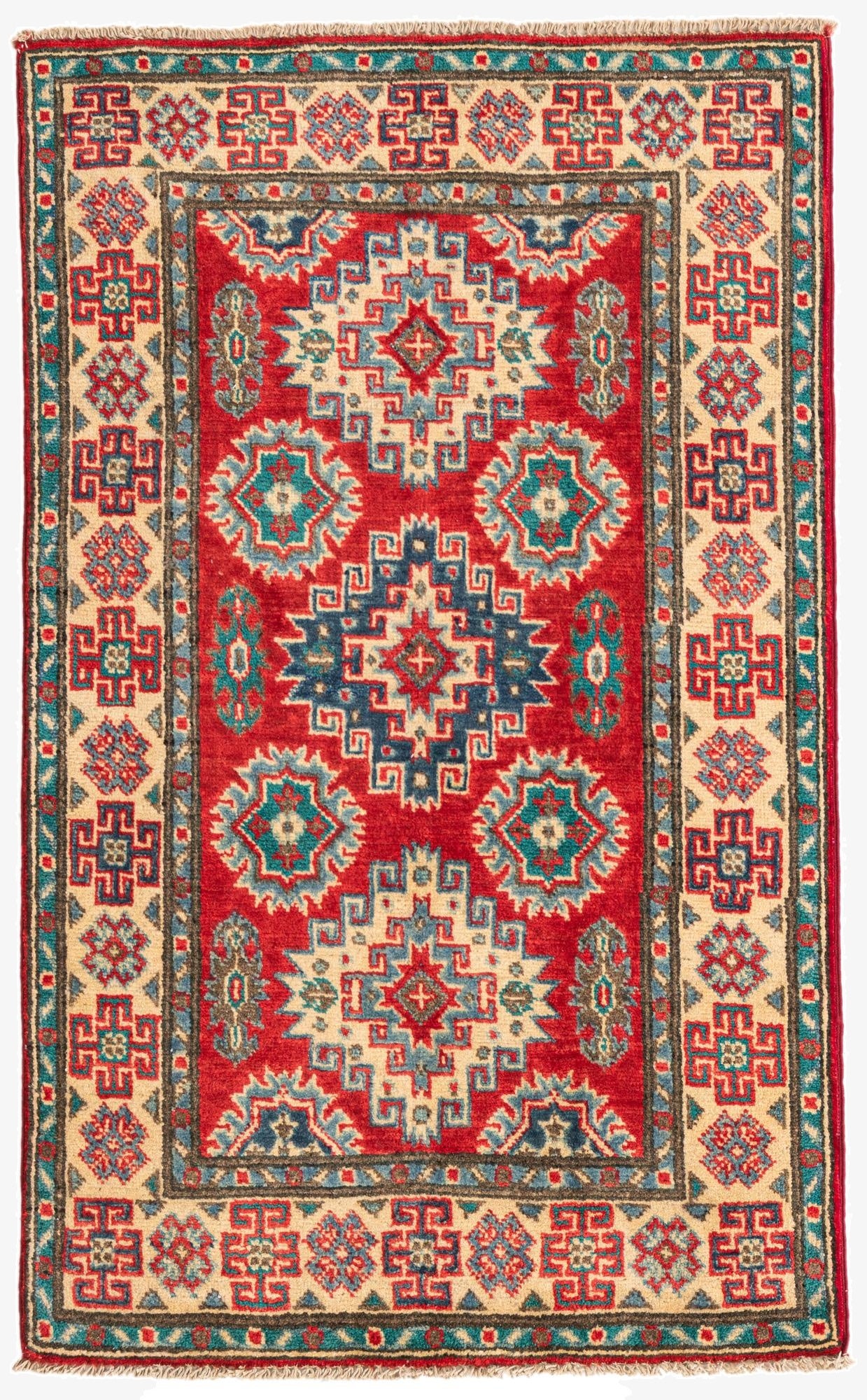  2' 7 x 4' 3  Hand Knotted Kazak Rug