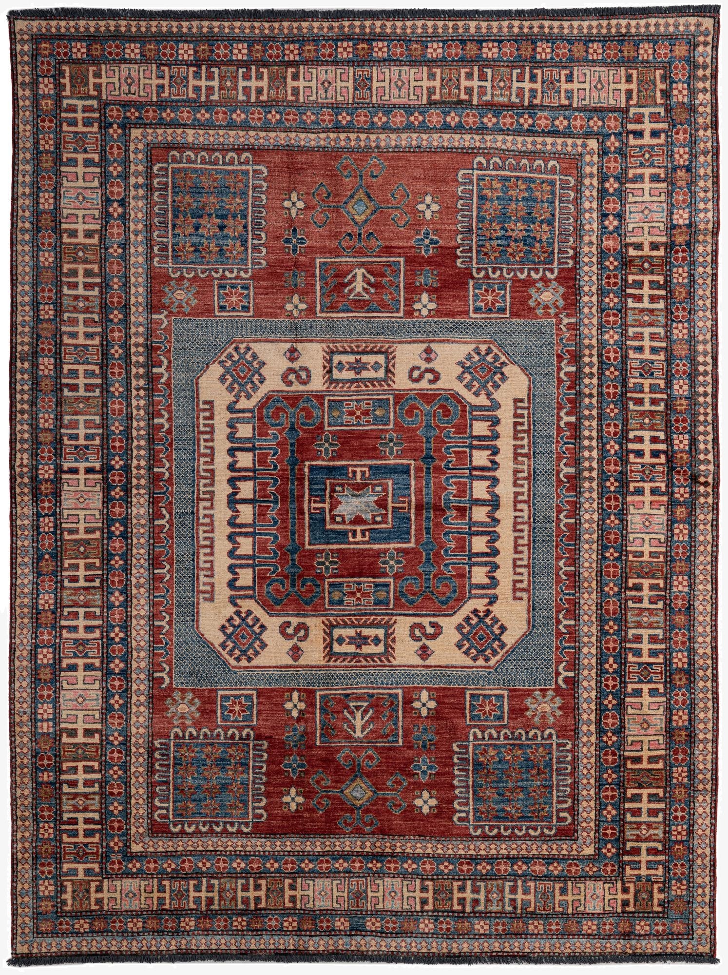  5' 10 x 7' 7  Hand Knotted Kazak Wool Rug