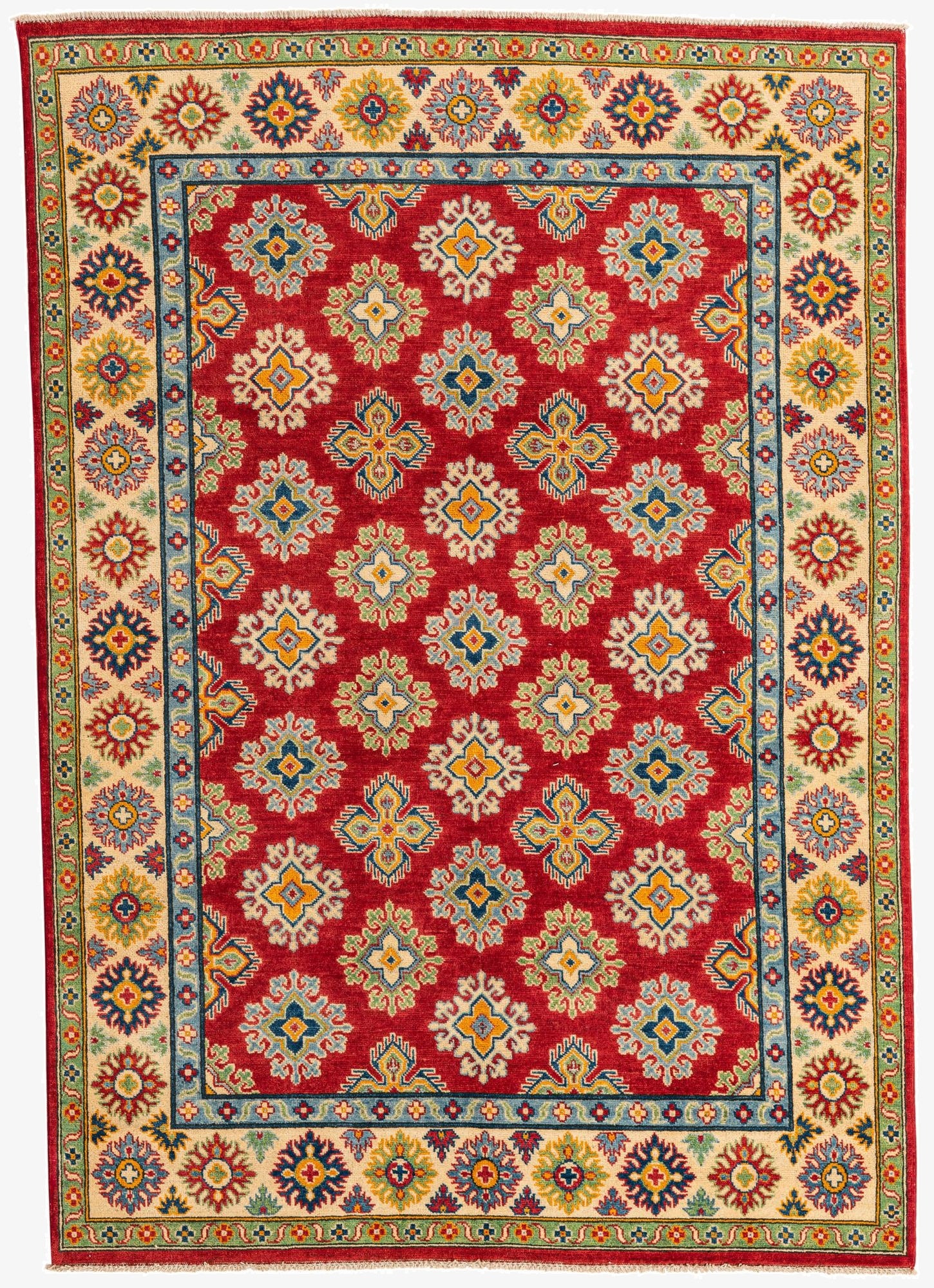  5' 6 x 8'  Hand Knotted Kazak Rug