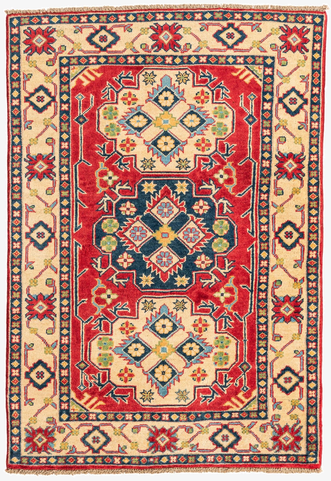  3' 3 x 4' 10  Hand Knotted Kazak Rug