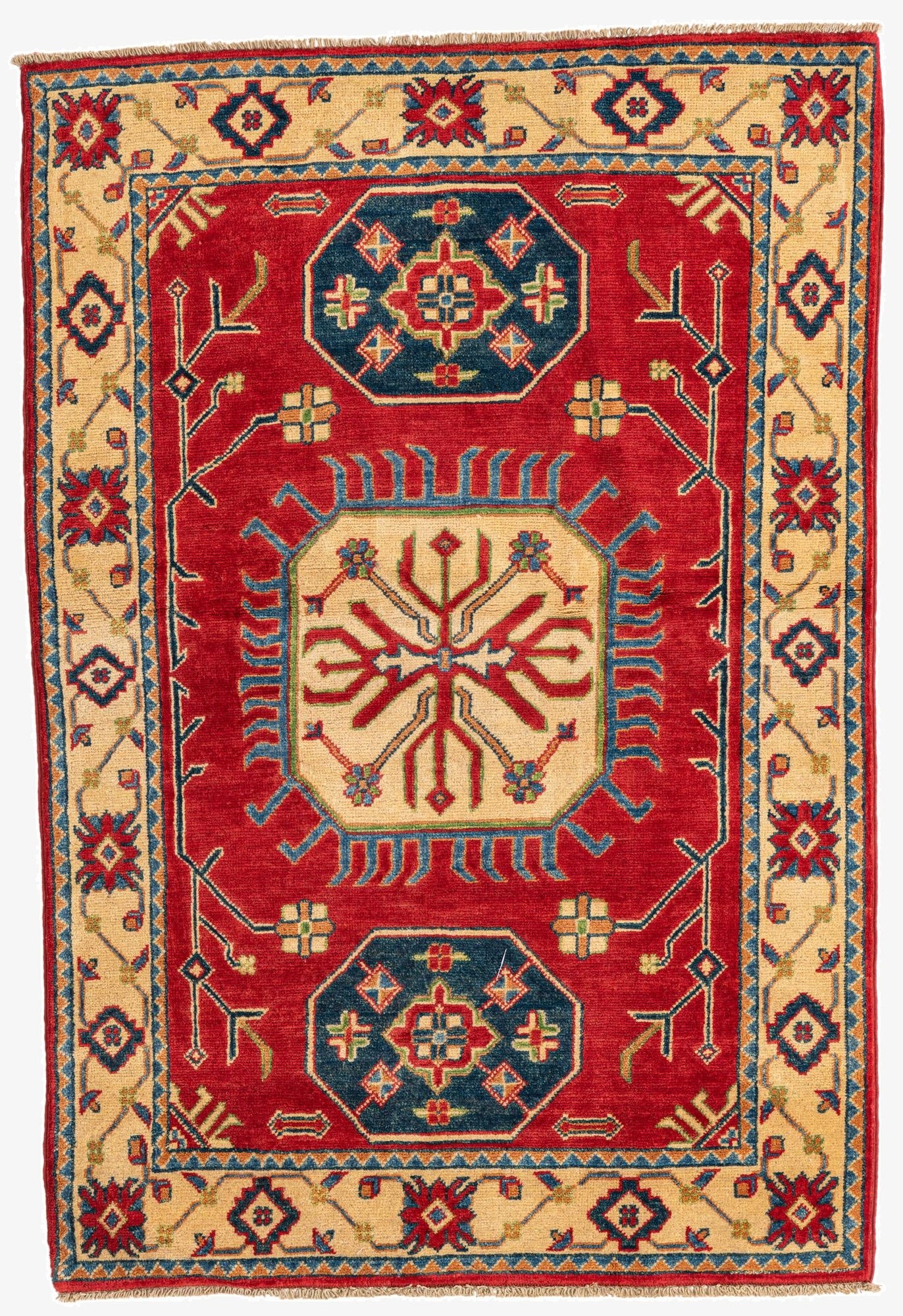  3' 4 x 5'  Hand Knotted Kazak Rug