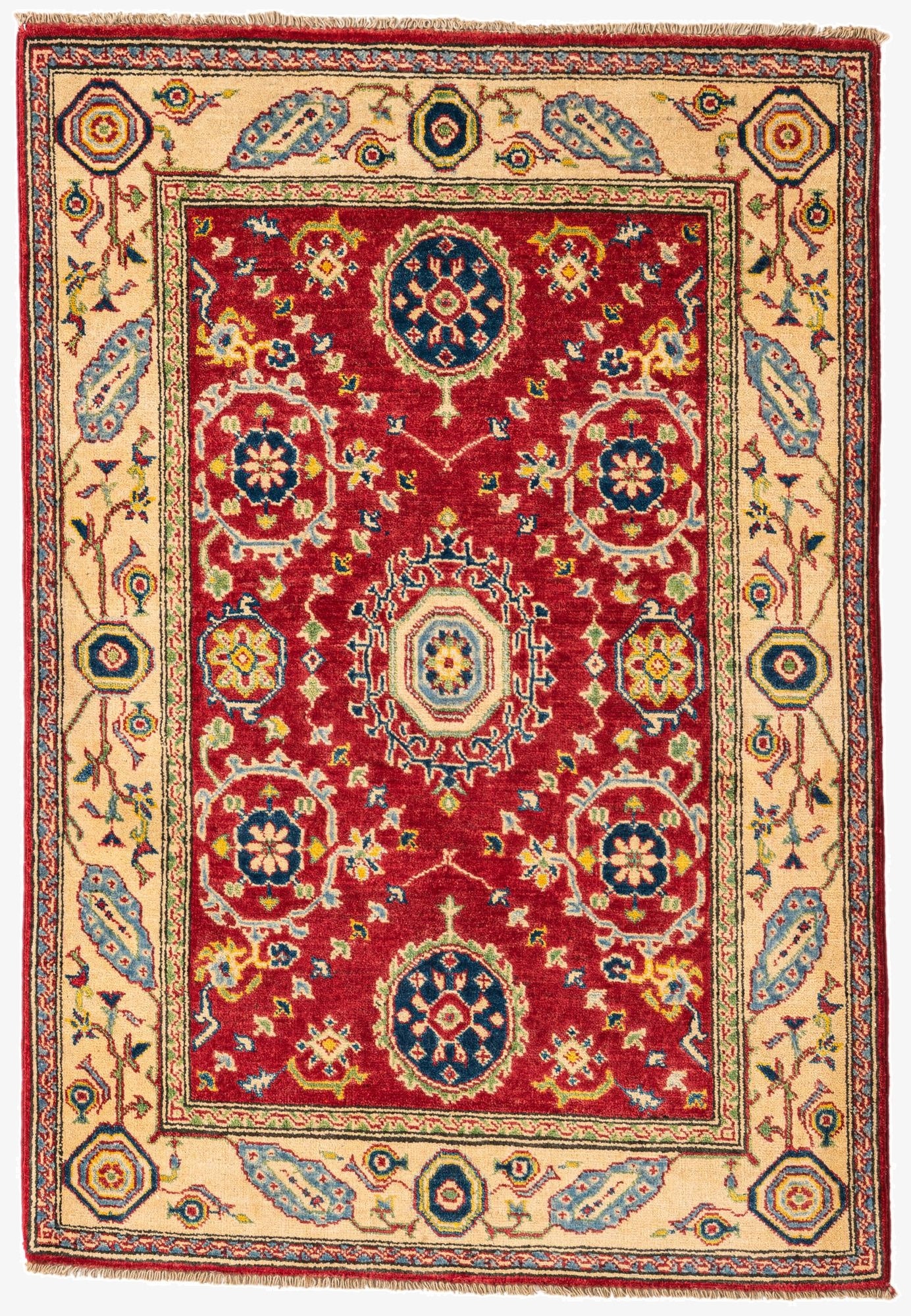  3' 4 x 4' 10  Hand Knotted Kazak Rug