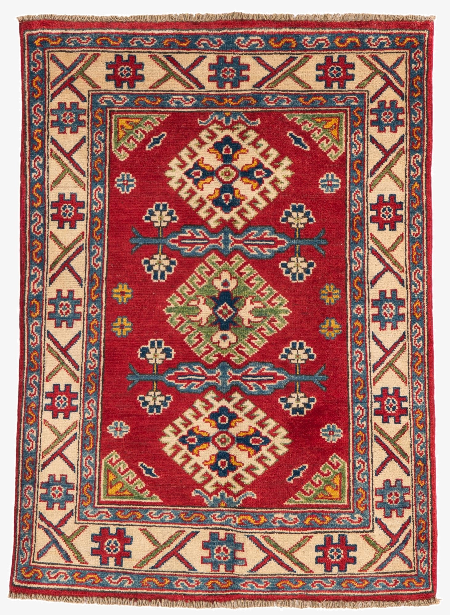  2' 10 x 4'  Hand Knotted Kazak Rug
