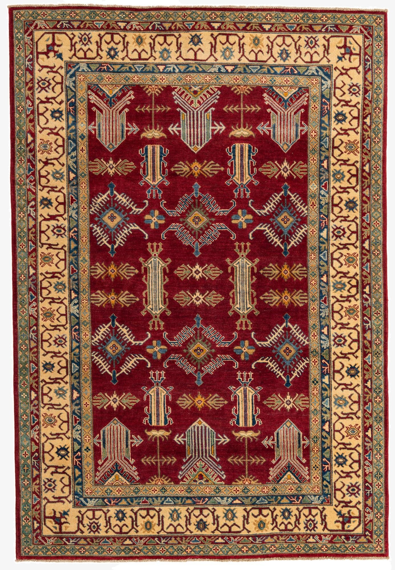  6' x 8' 10  Hand Knotted Kazak Rug