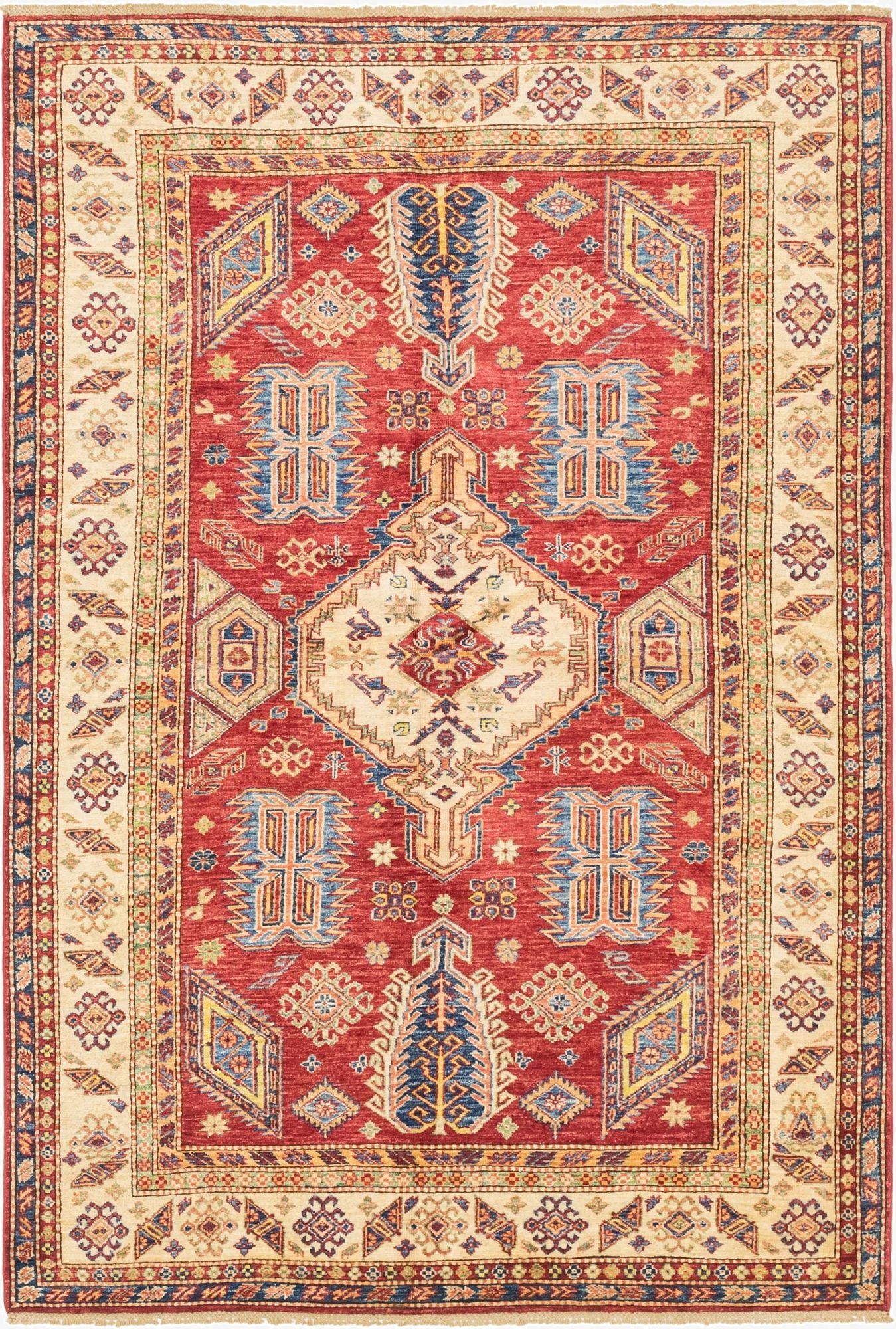  5' 3 x 7' 10  Hand Knotted Kazak Oriental Rug