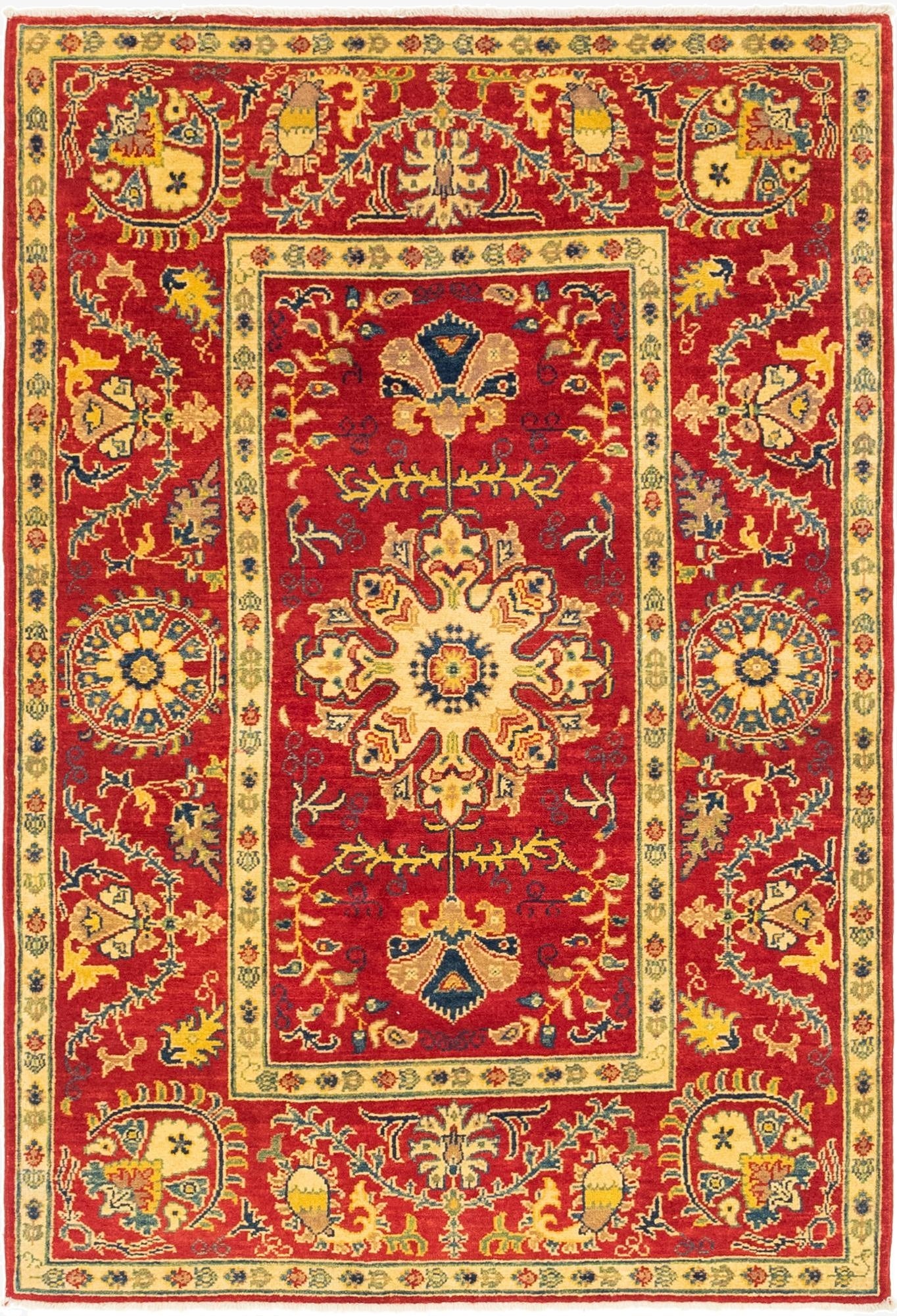  4' x 5' 10  Hand Knotted Kazak Rug