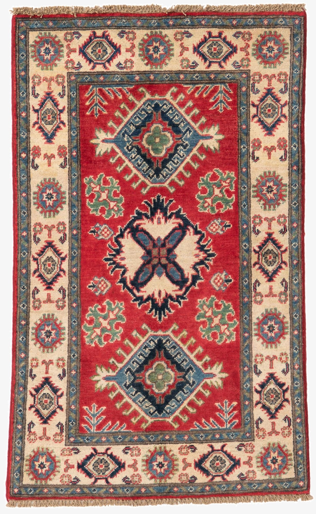  2' 6 x 4' 2  Hand Knotted Kazak Rug