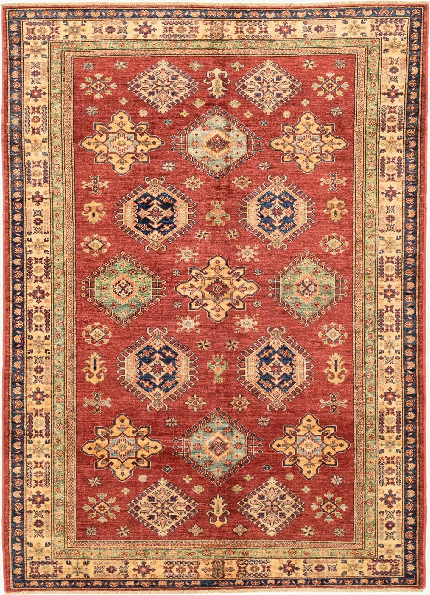  5' 6 x 7' 7  Hand Knotted Kazak Oriental Rug
