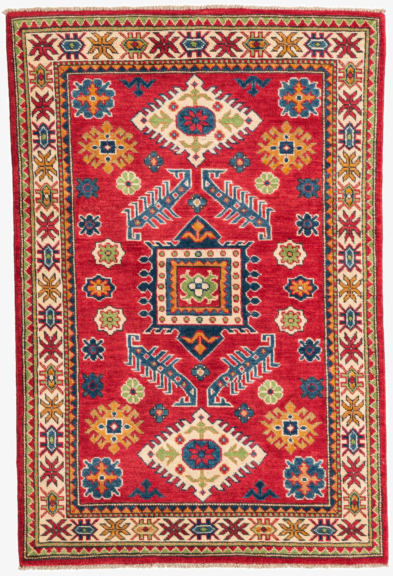  3' 4 x 5'  Hand Knotted Kazak Rug