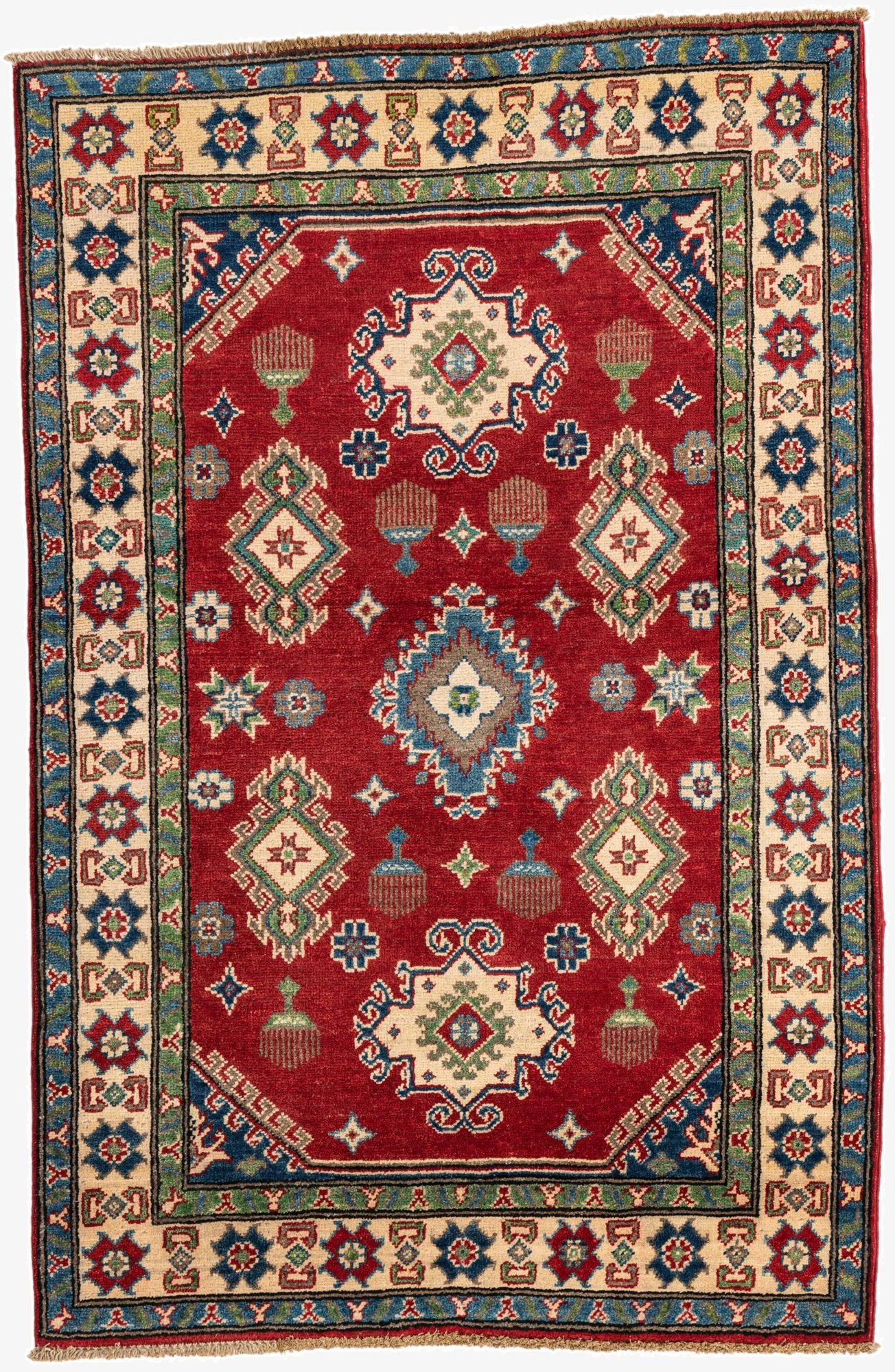  3' 3 x 5' 1  Hand Knotted Kazak Rug