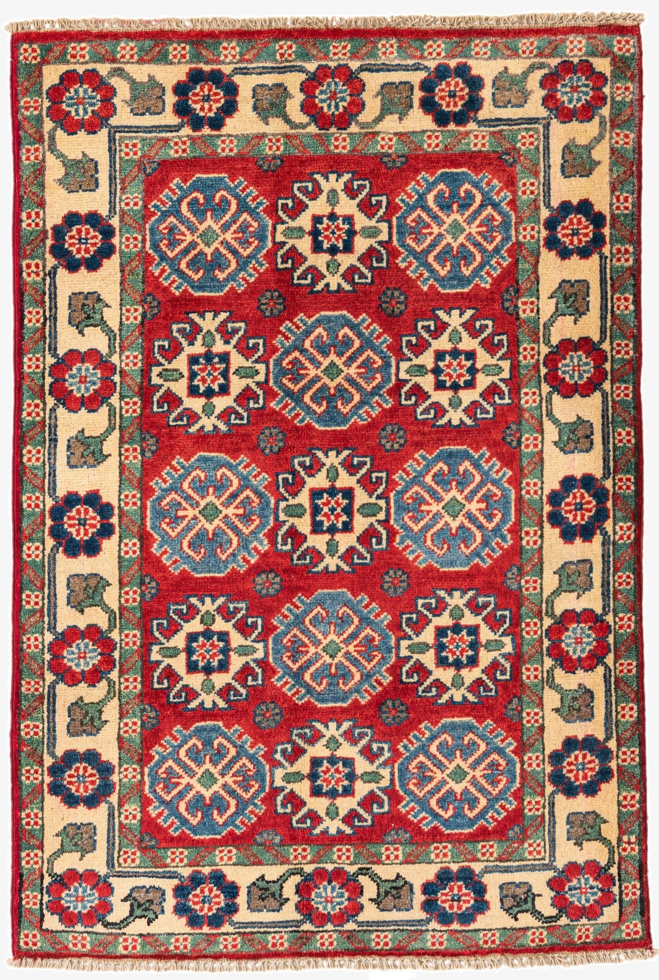  2' 9 x 4'  Hand Knotted Kazak Rug