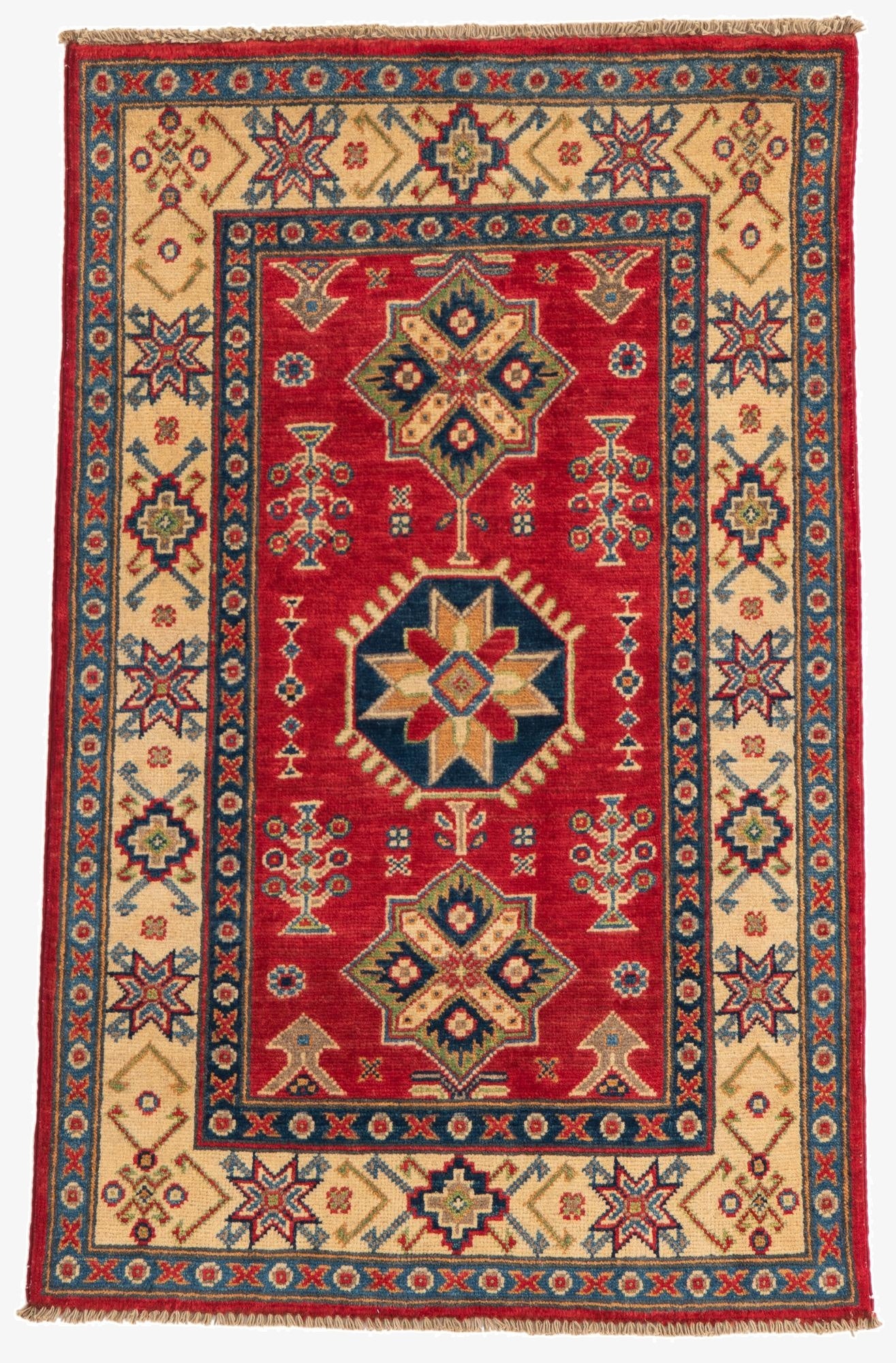  2' 7 x 4' 1  Hand Knotted Kazak Rug