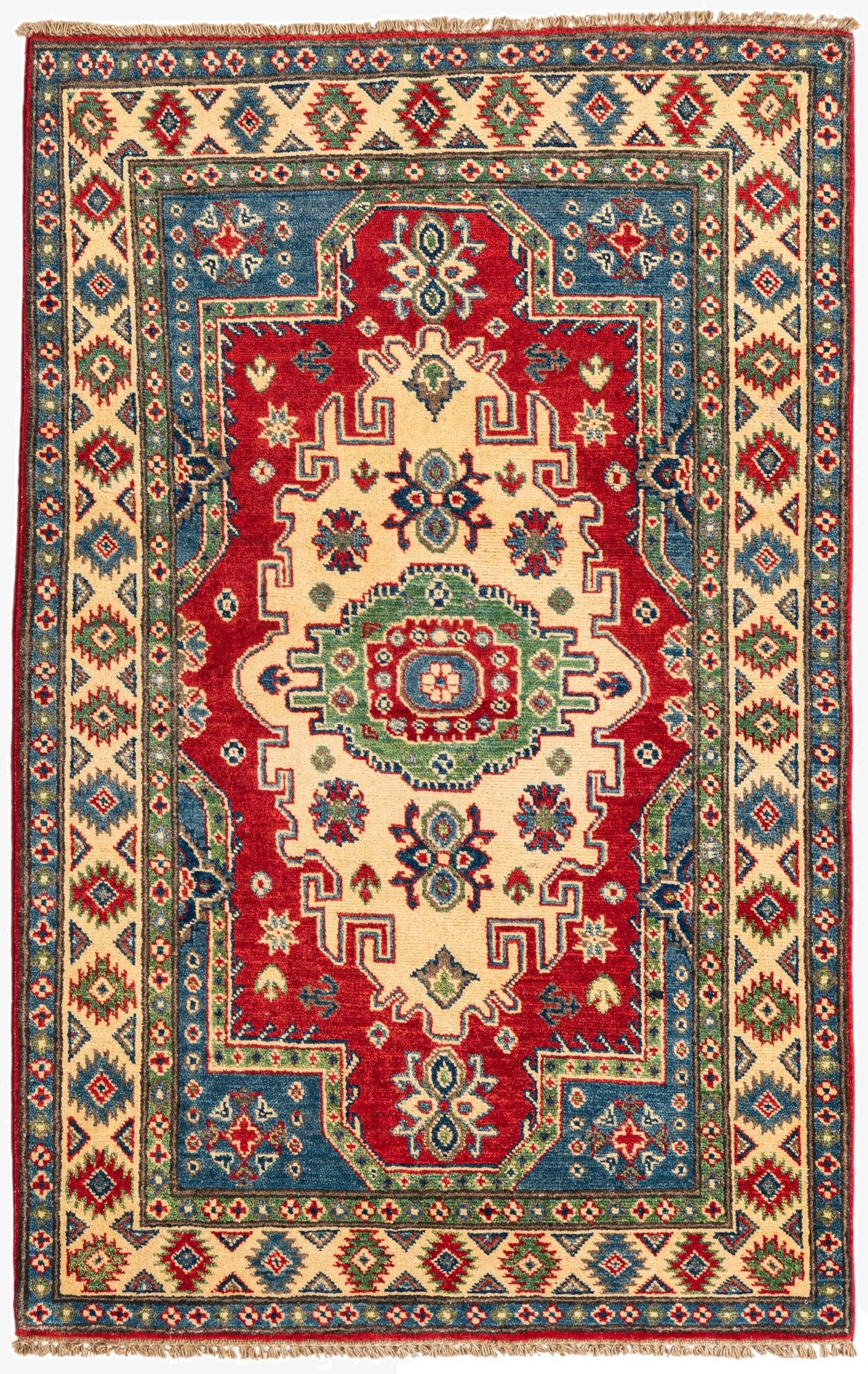  3' 4 x 5' 1  Hand Knotted Kazak Rug