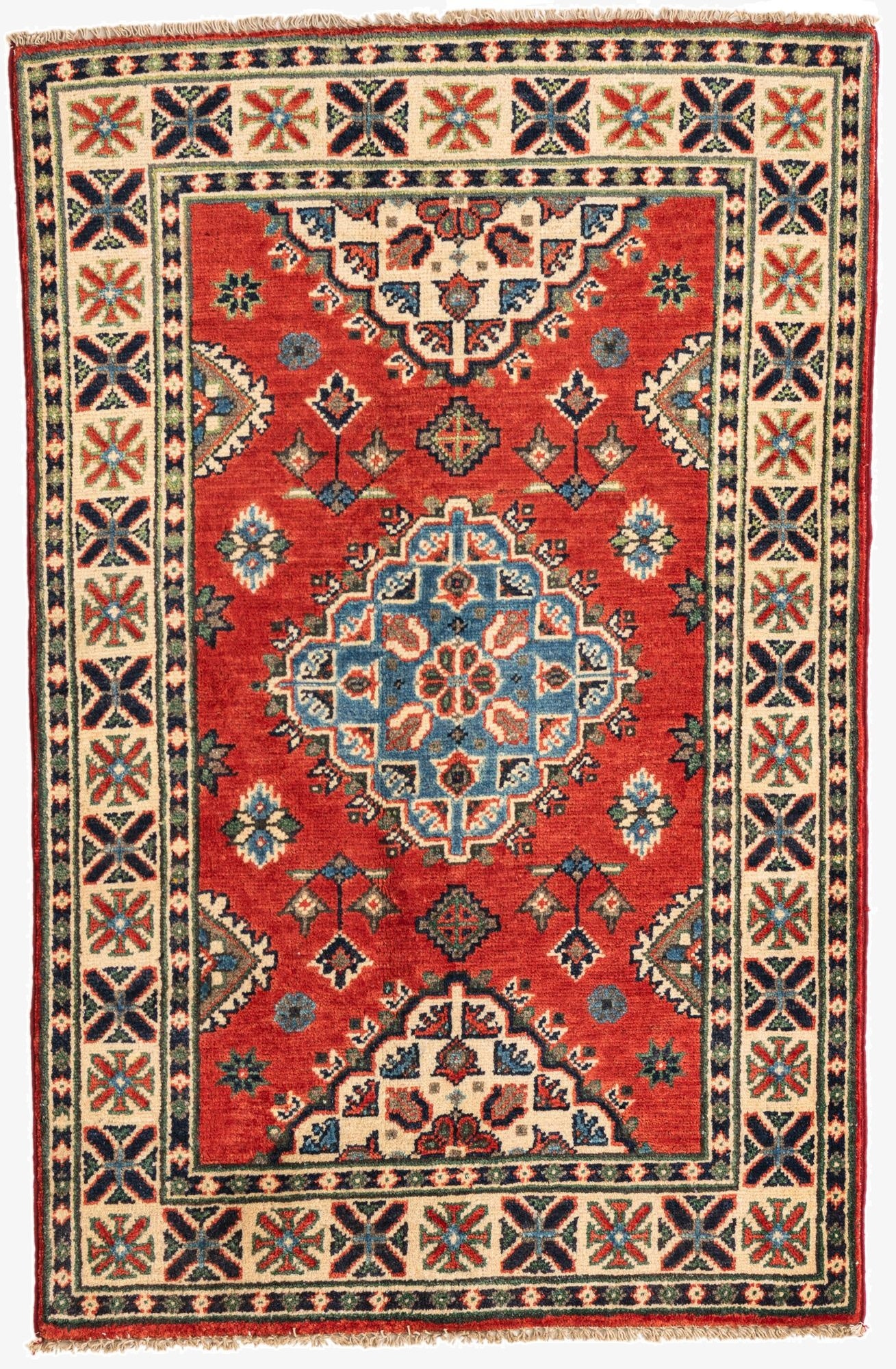  2' 8 x 4' 3  Hand Knotted Kazak Rug