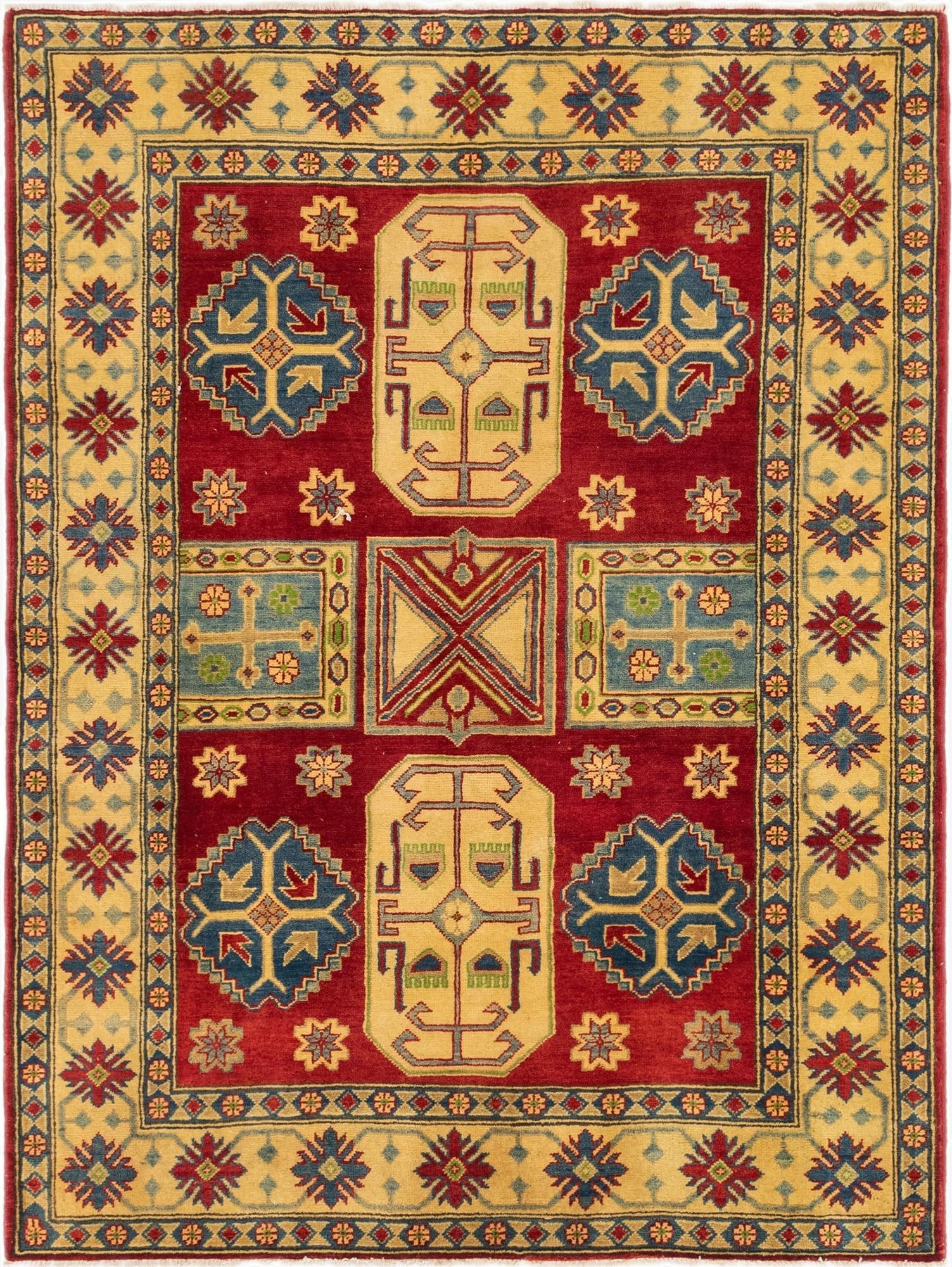 5' x 6' 8  Hand Knotted Kazak Rug