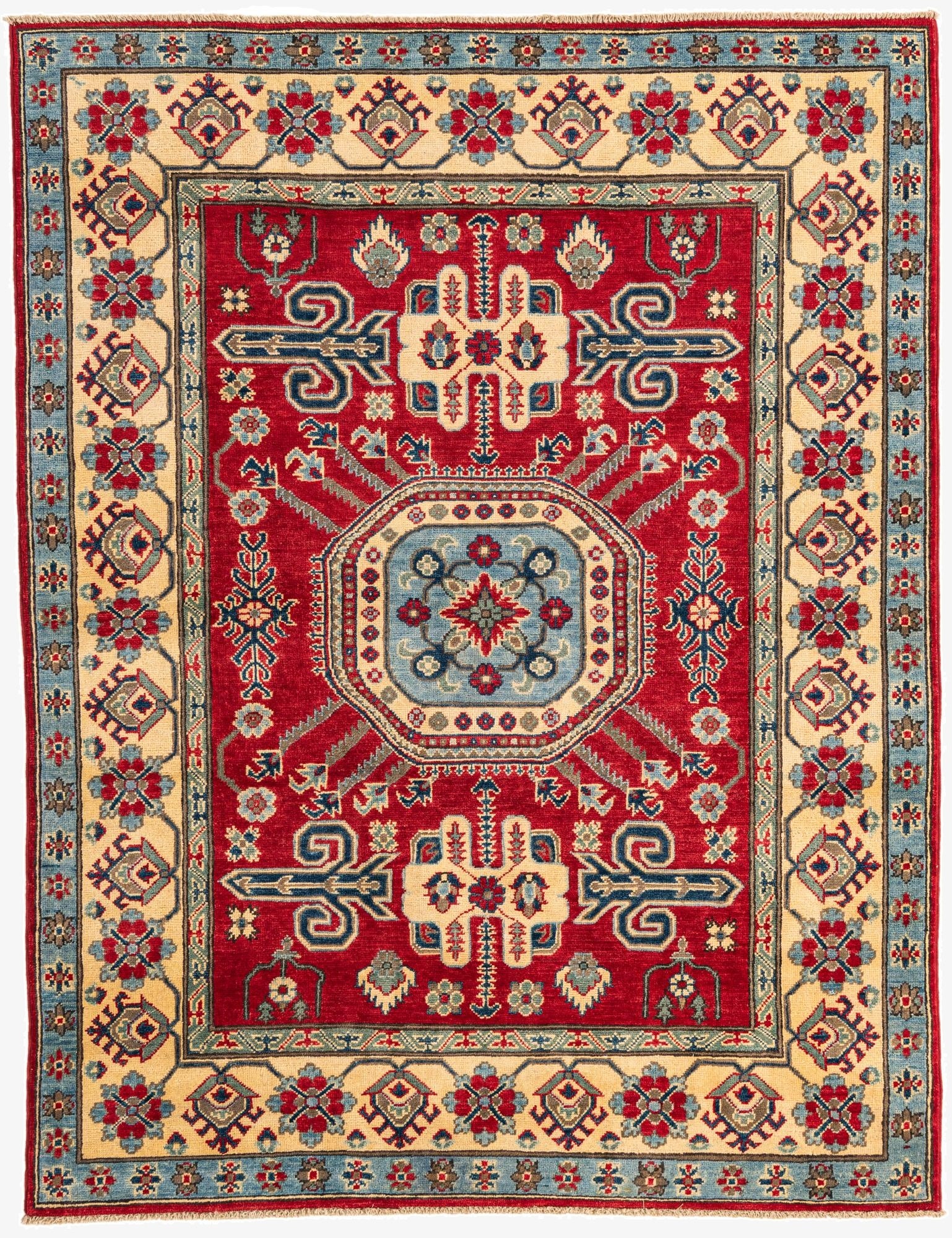  5' 2 x 6' 7  Hand Knotted Kazak Rug