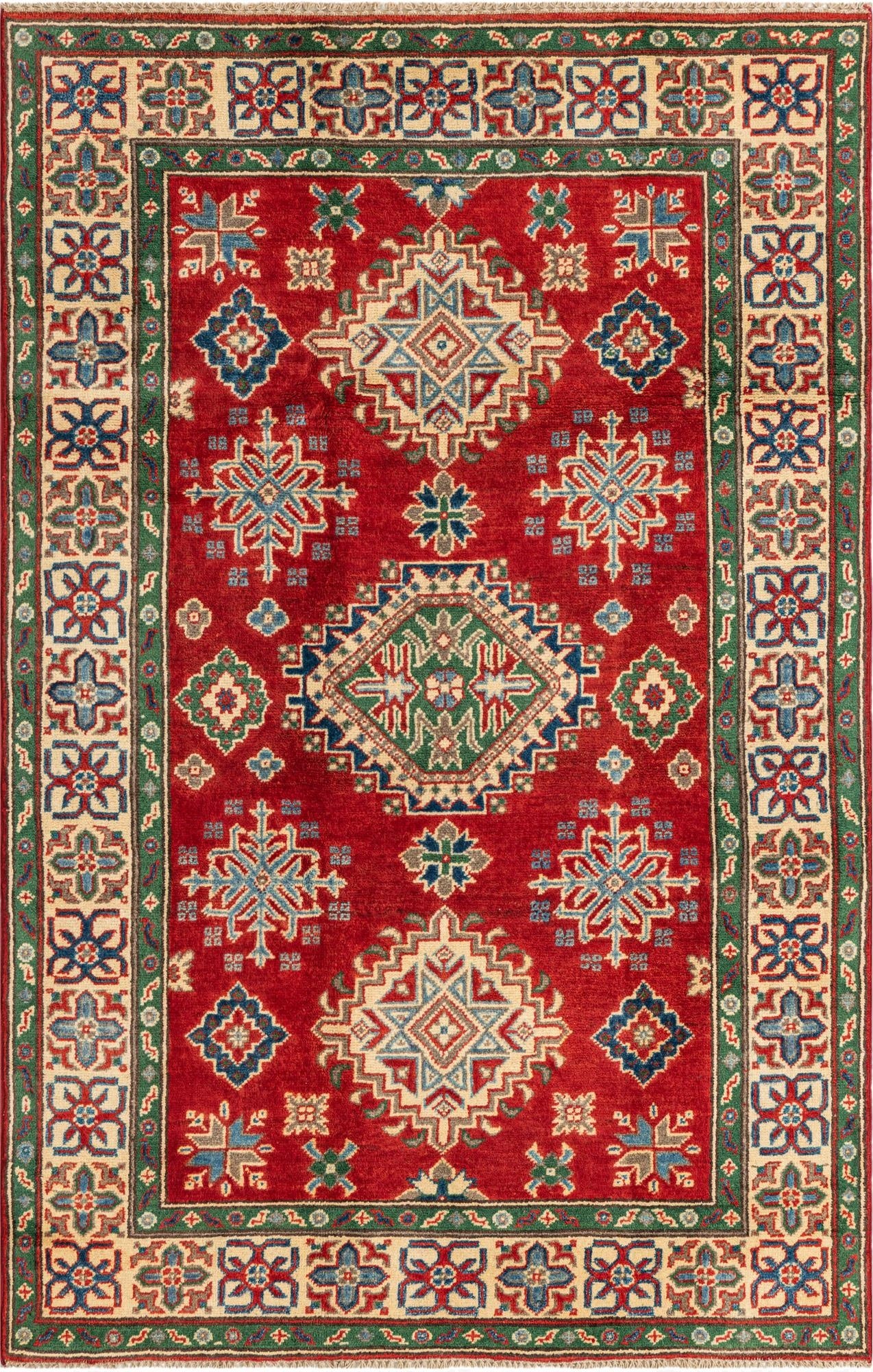  3' 10 x 6'  Hand Knotted Kazak Rug