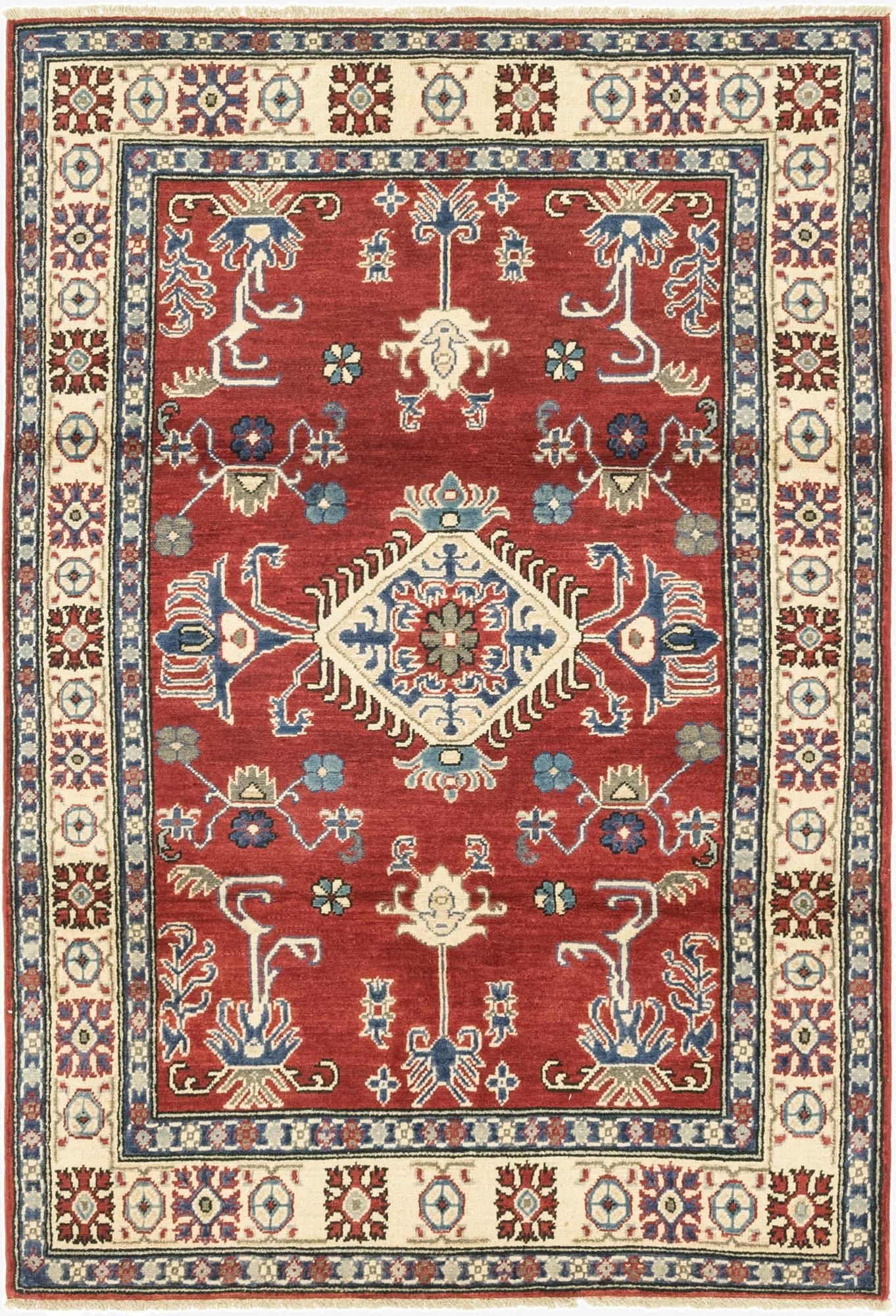  3' 10 x 5' 10  Hand Knotted Kazak Rug