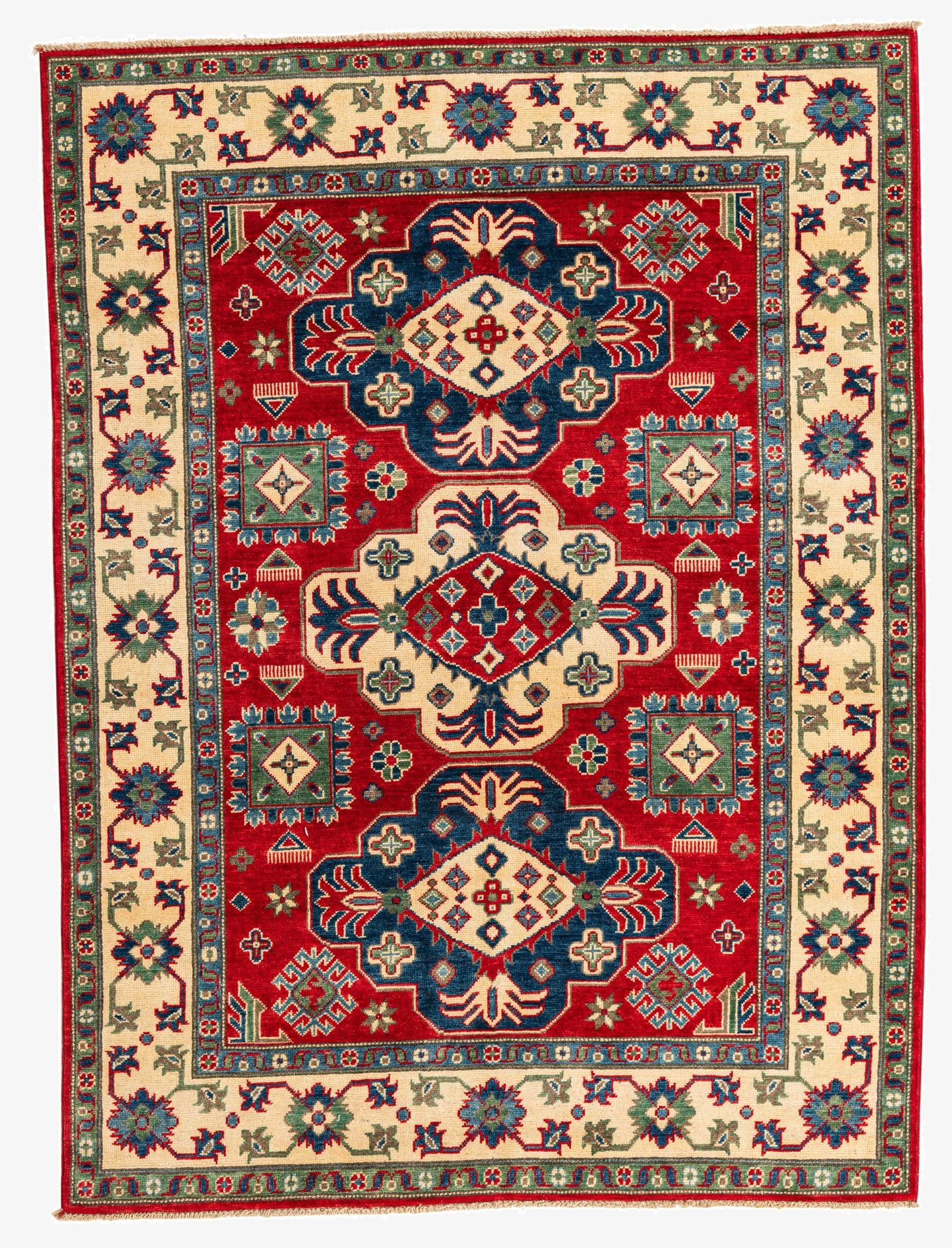  5' x 6' 8  Hand Knotted Kazak Rug