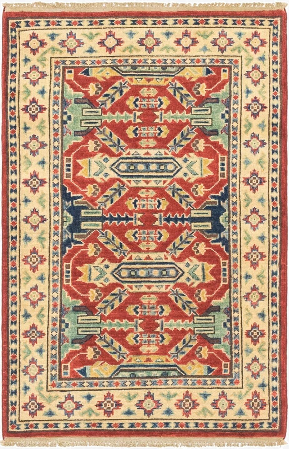  2' 7 x 4' 1  Hand Knotted Kazak Oriental Rug
