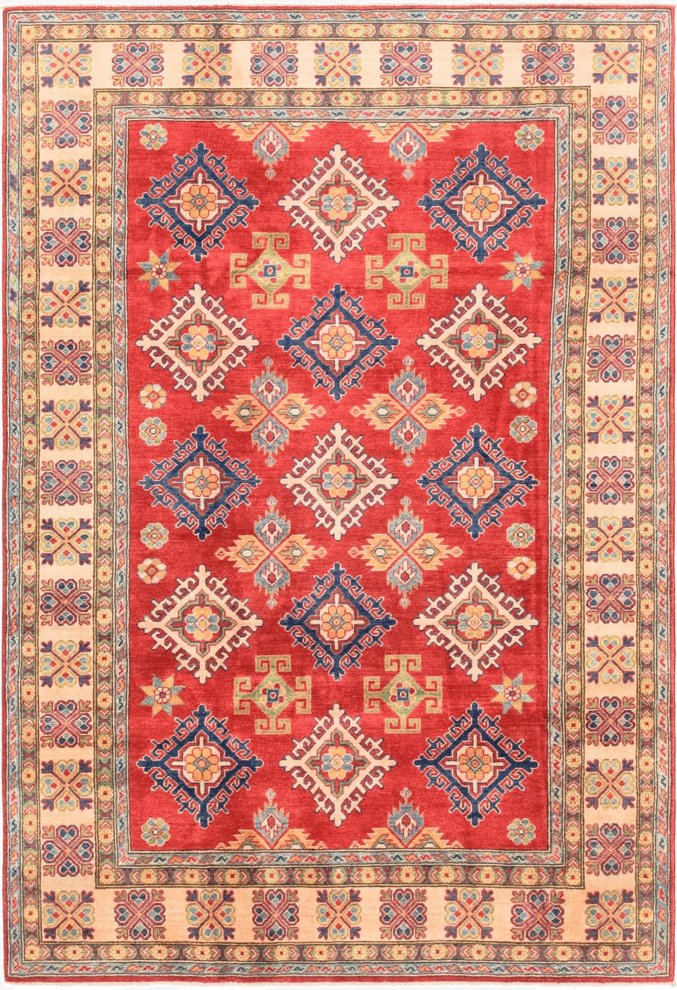  6' 1 x 9'  Hand Knotted Kazak Rug