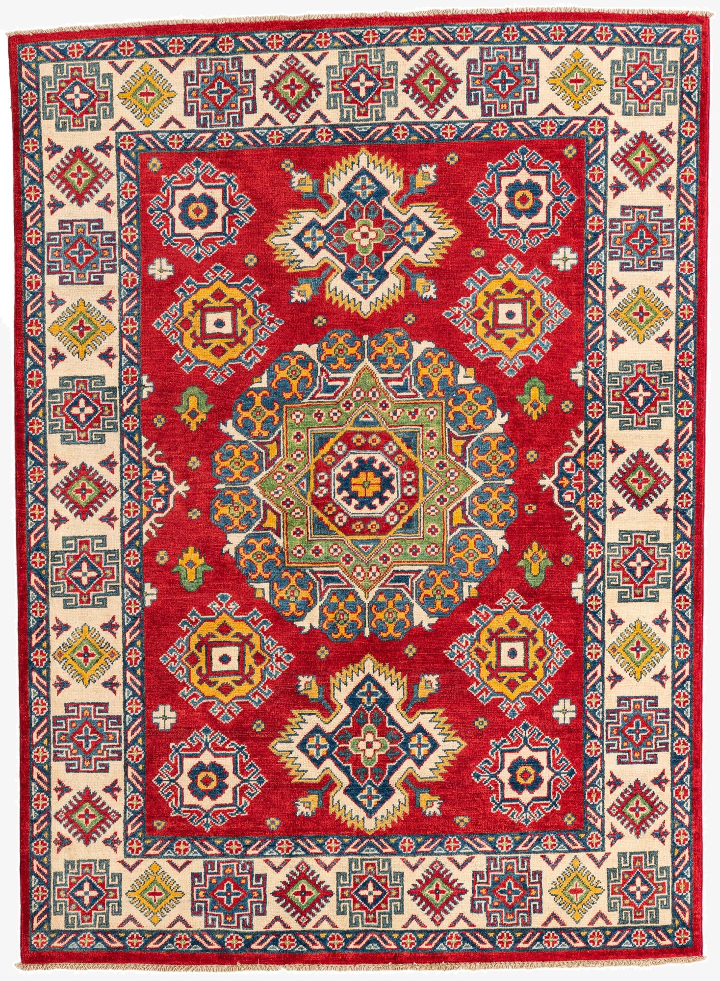 5' x 6' 10  Hand Knotted Kazak Rug