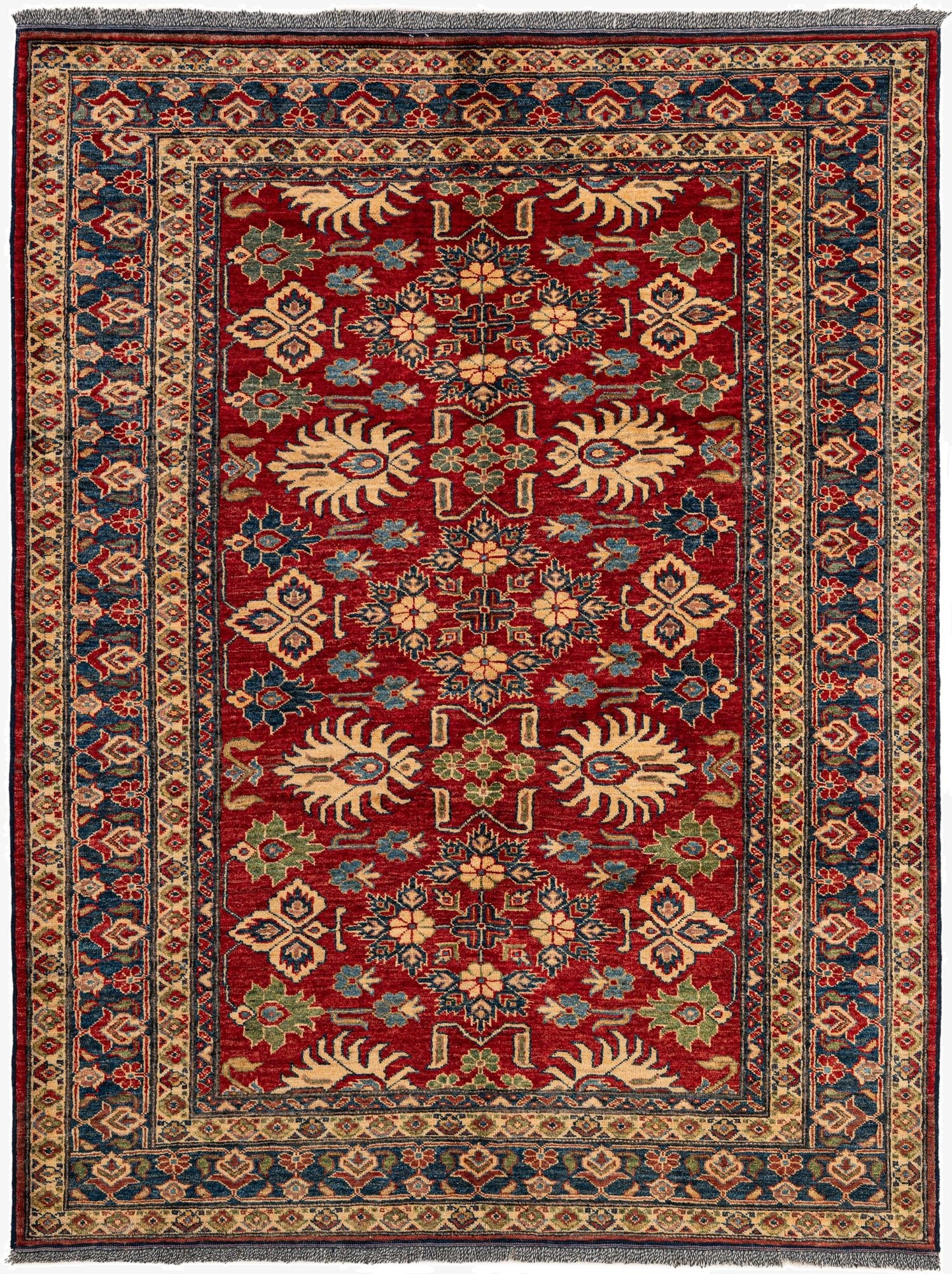  4' 10 x 6' 4  Hand Knotted Kazak Wool Rug