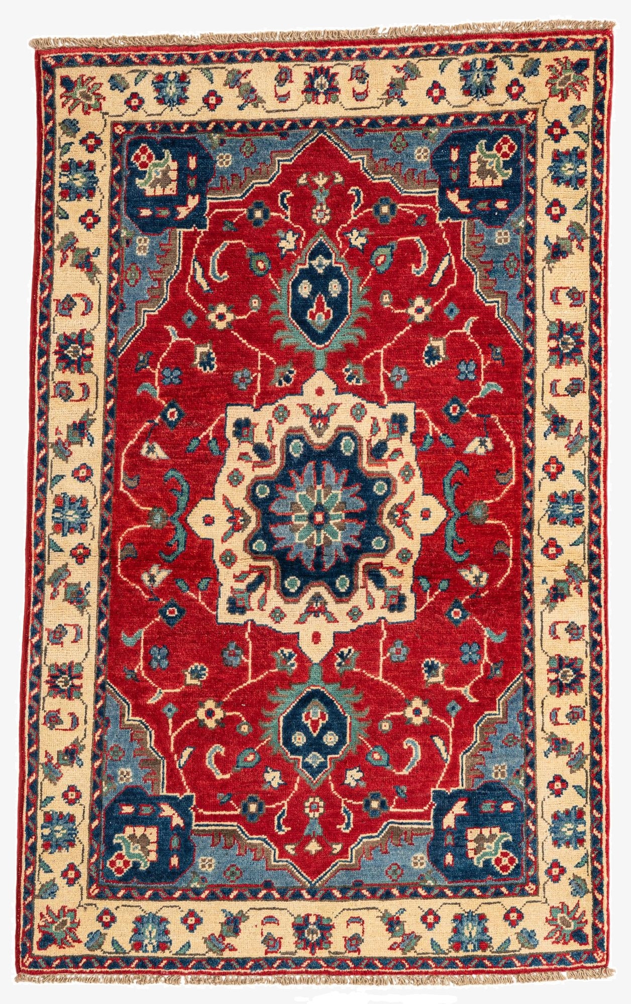  3' 4 x 5' 4  Hand Knotted Kazak Rug