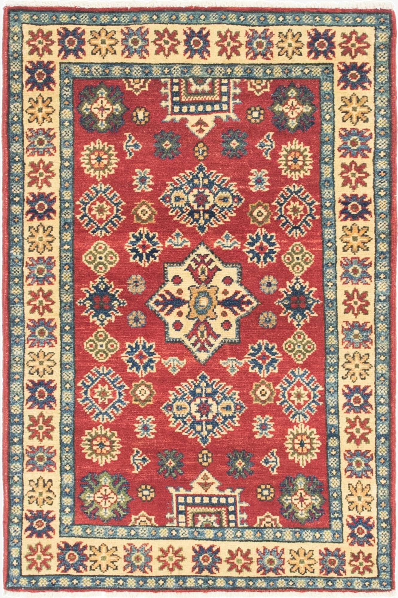  2' 7 x 4'  Hand Knotted Kazak Rug