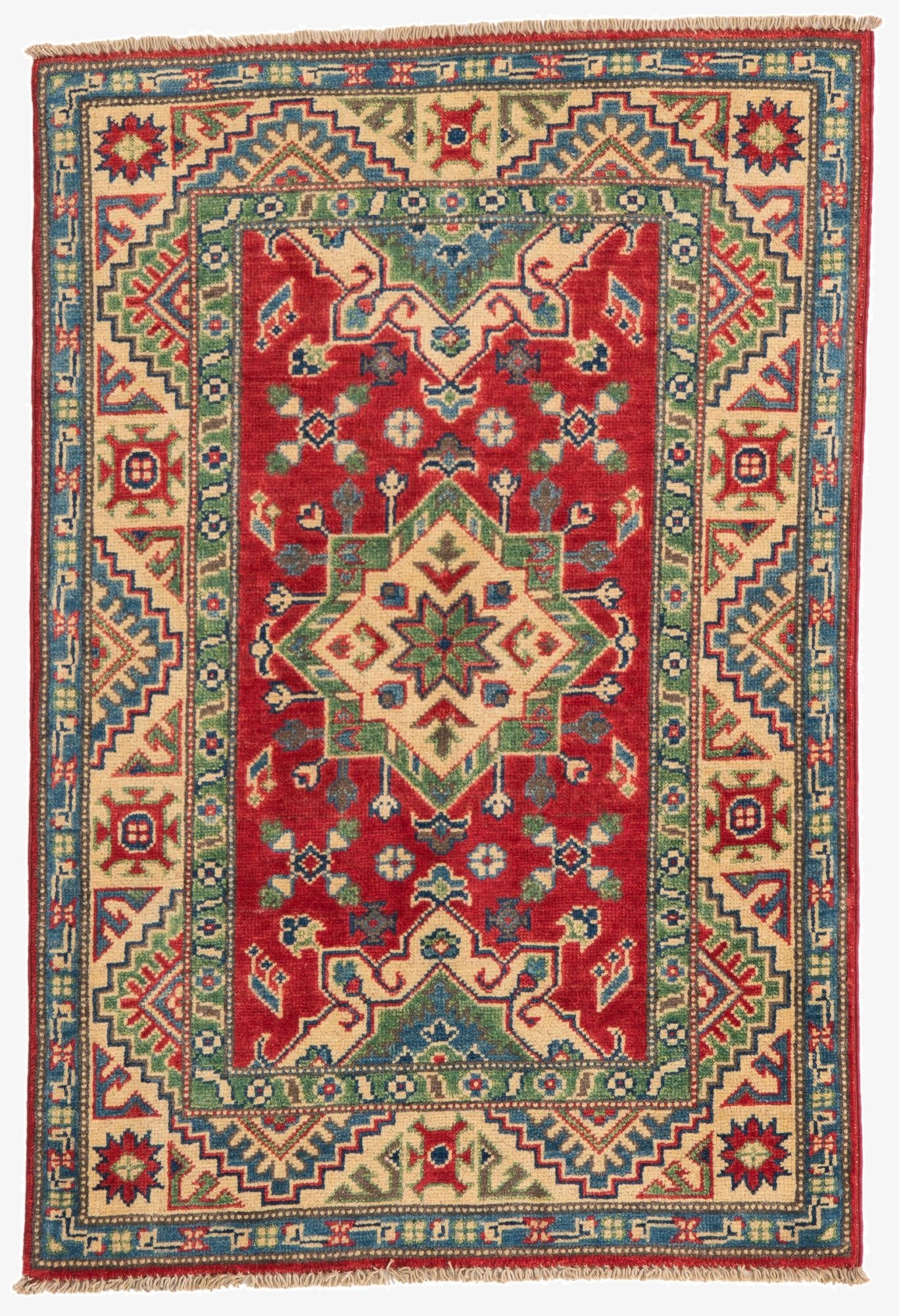  2' 8 x 4'  Hand Knotted Kazak Rug