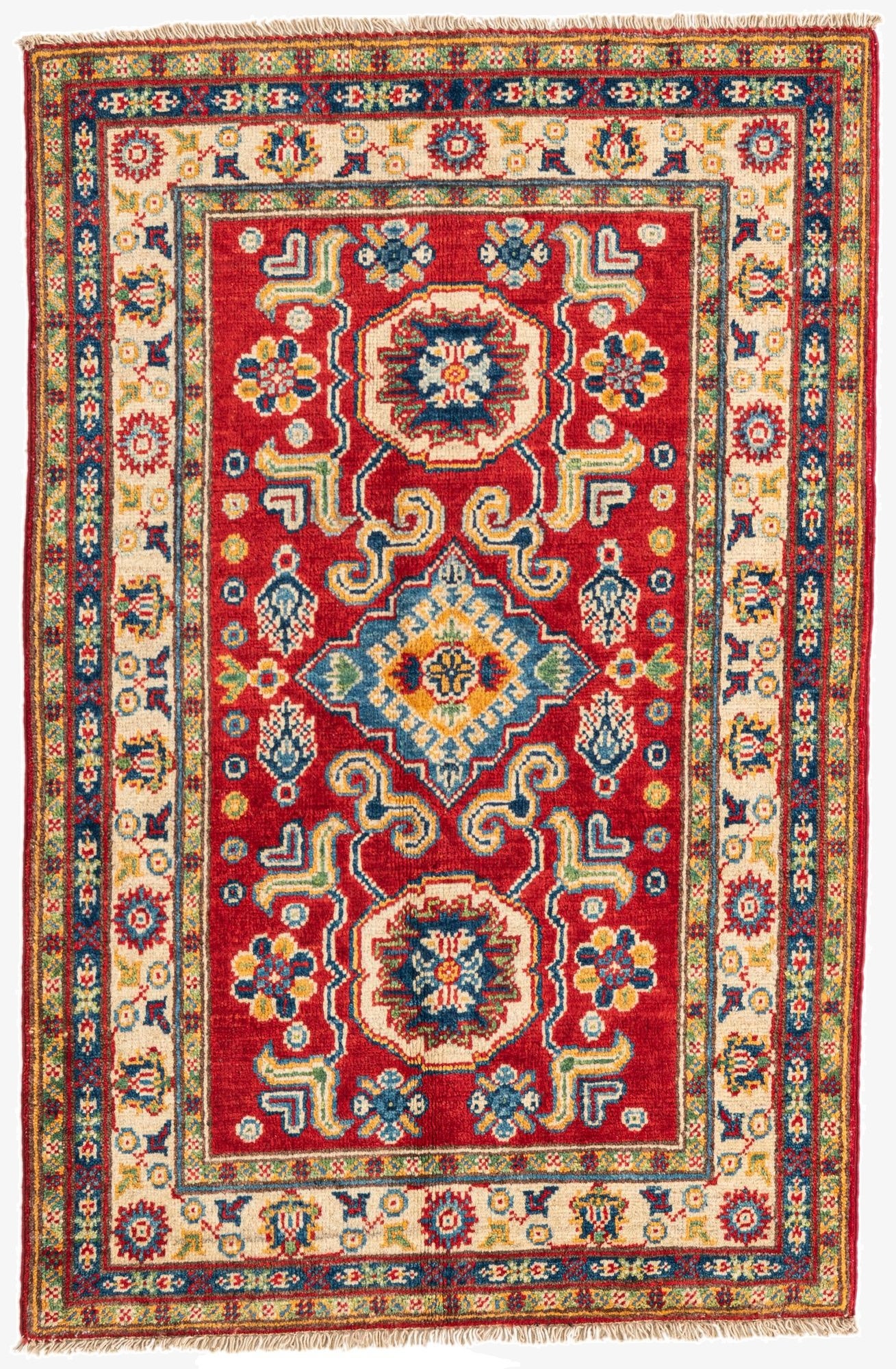  2' 8 x 4' 2  Hand Knotted Kazak Rug