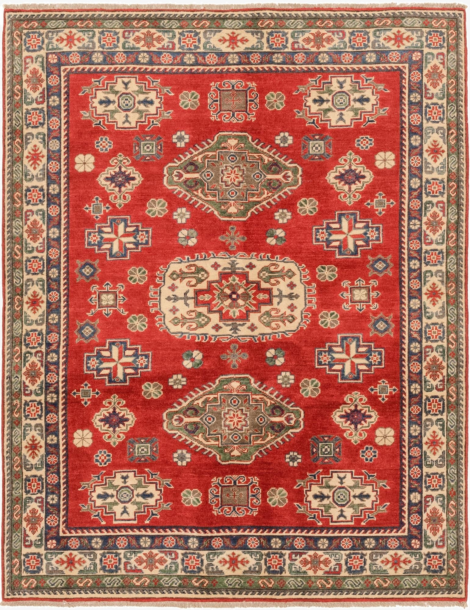  5' x 6' 6  Hand Knotted Kazak Rug