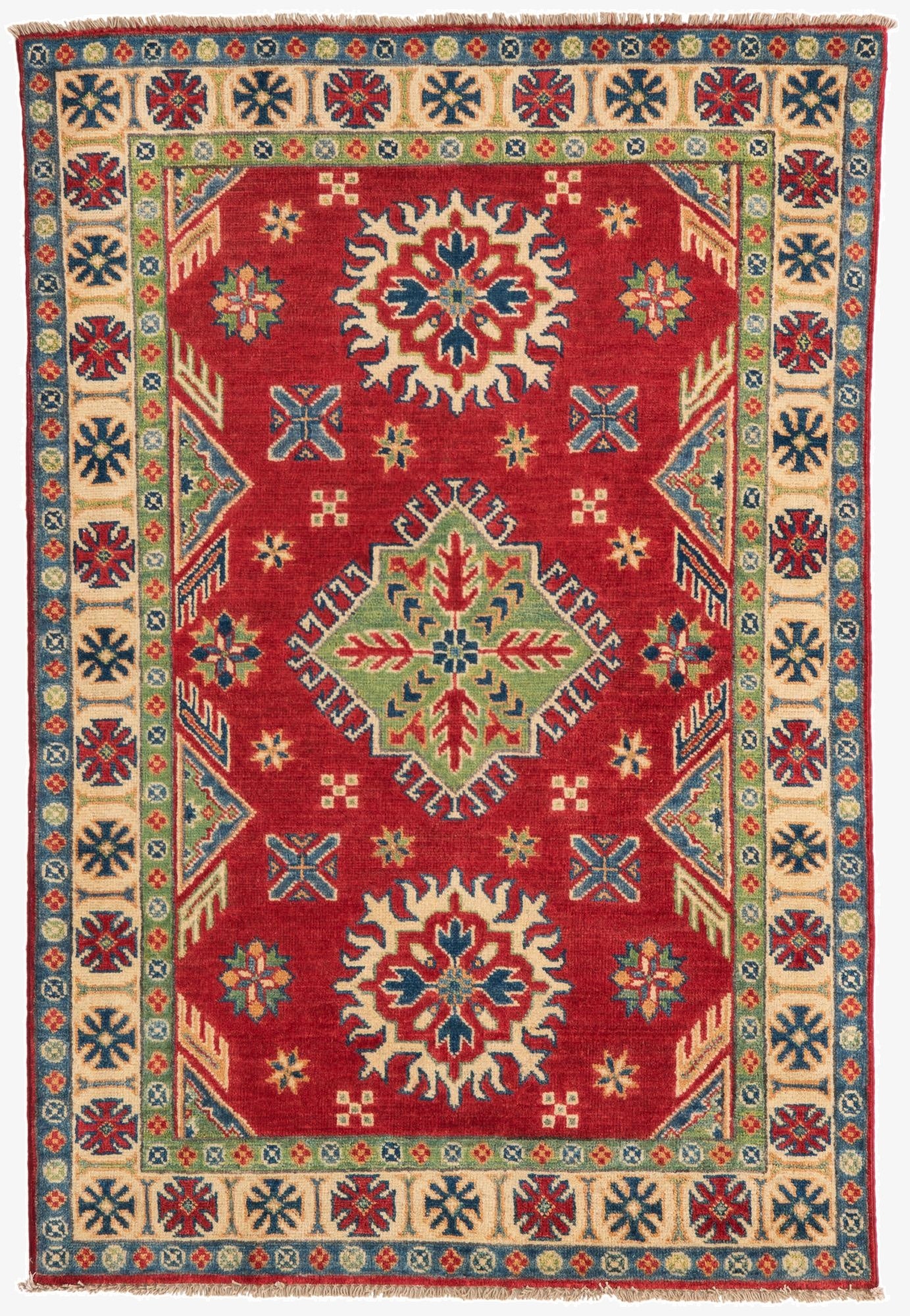  3' 3 x 5'  Hand Knotted Kazak Rug